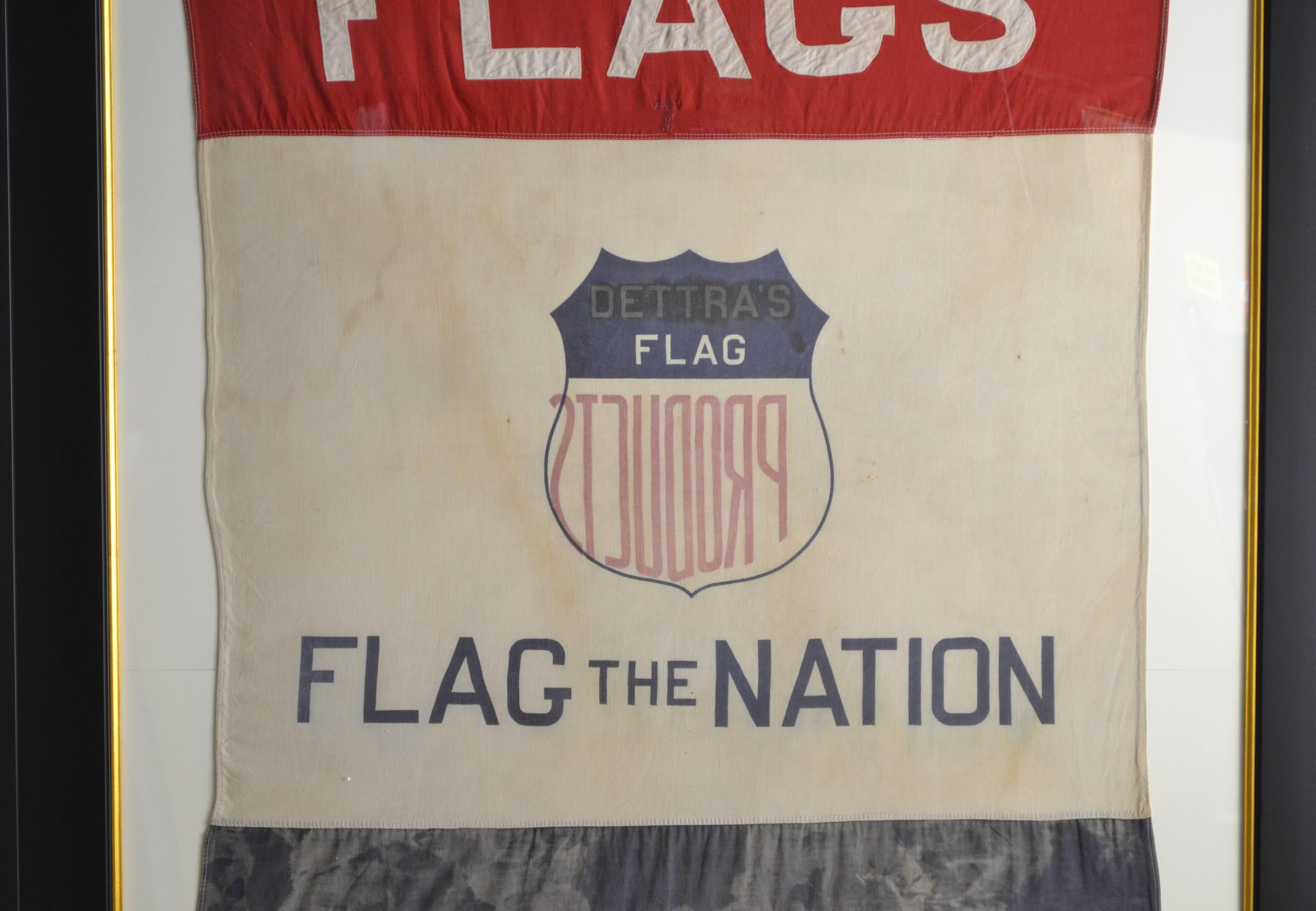 American Classical Rare Giant Flag Company Advertising Banner, Vintage For Sale