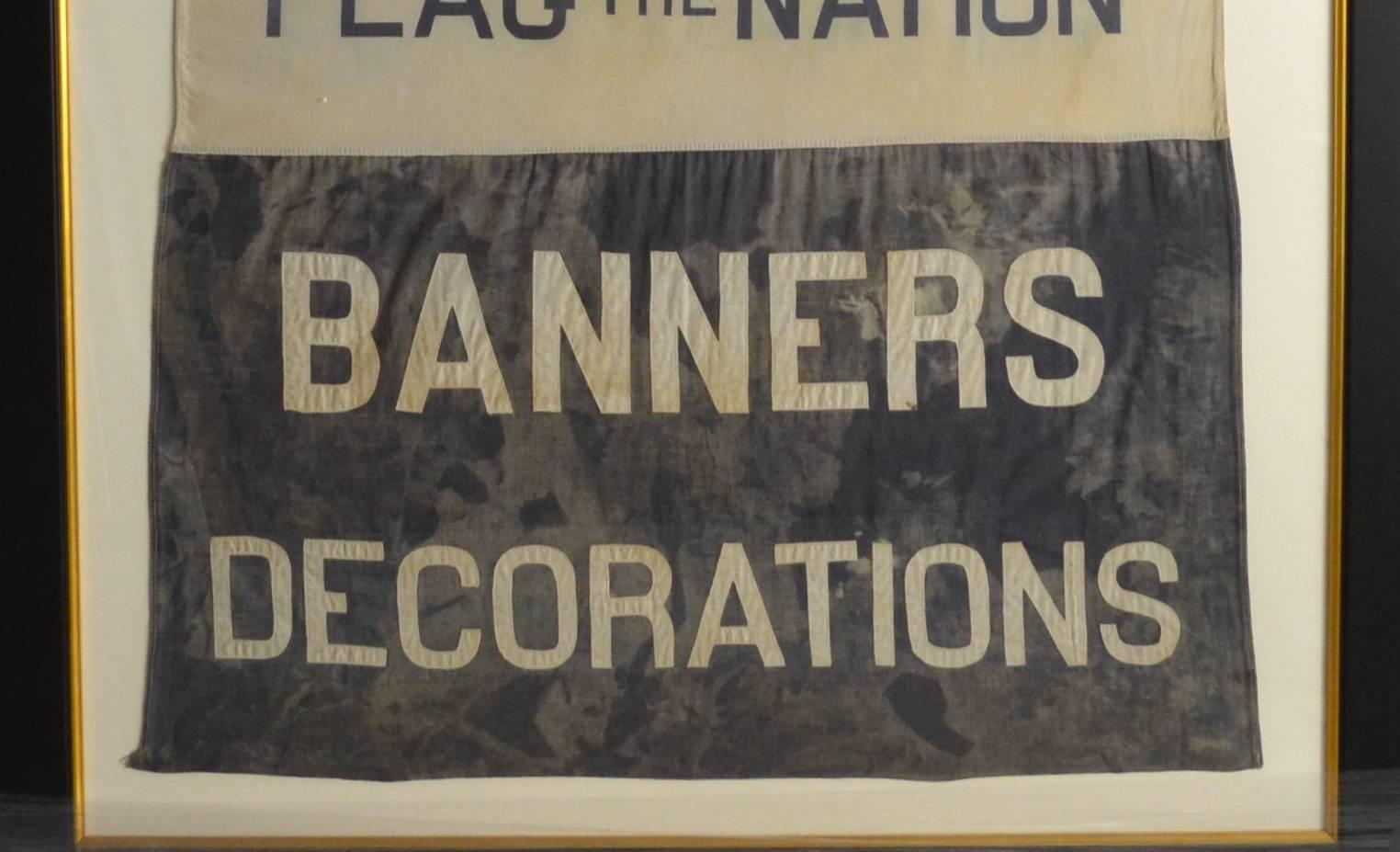 American Rare Giant Flag Company Advertising Banner, Vintage For Sale