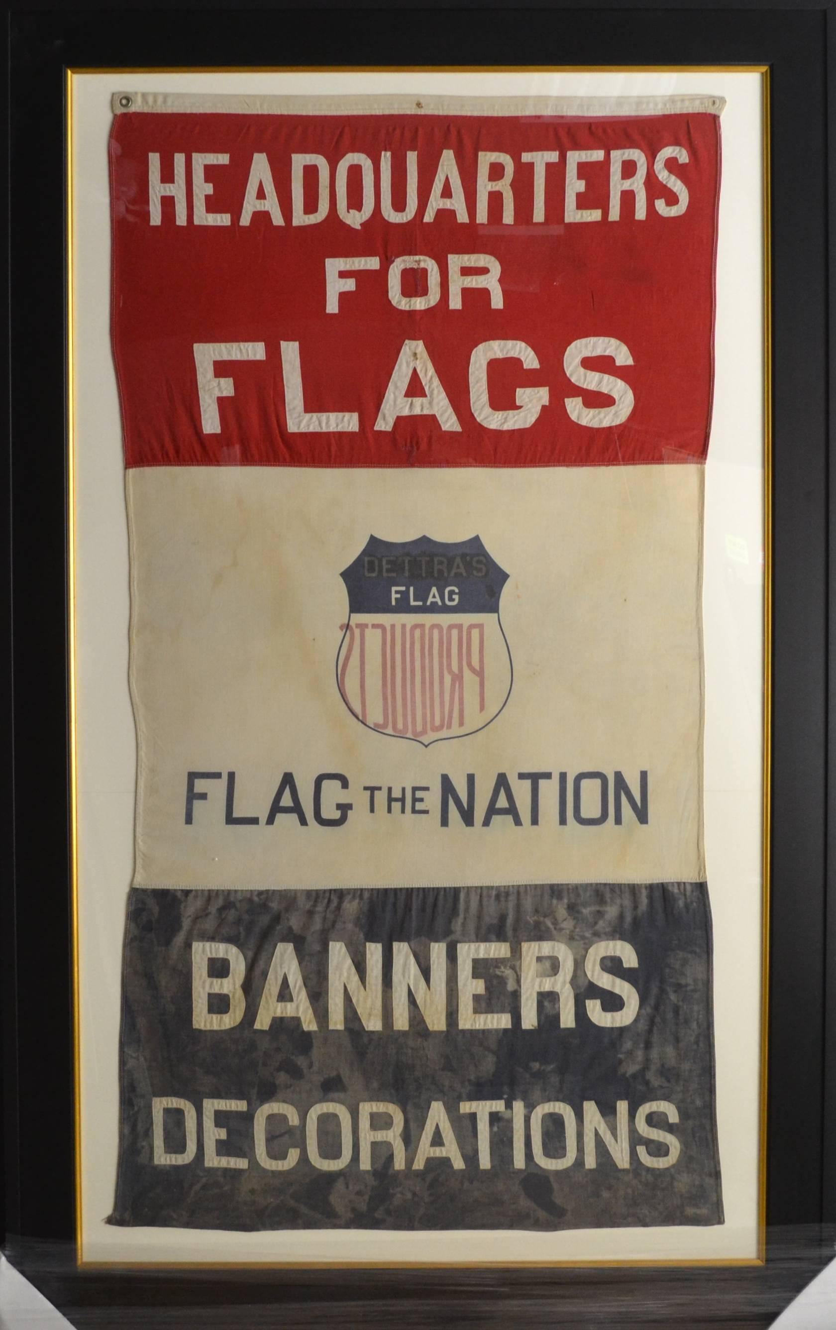 Machine-Made Rare Giant Flag Company Advertising Banner, Vintage For Sale