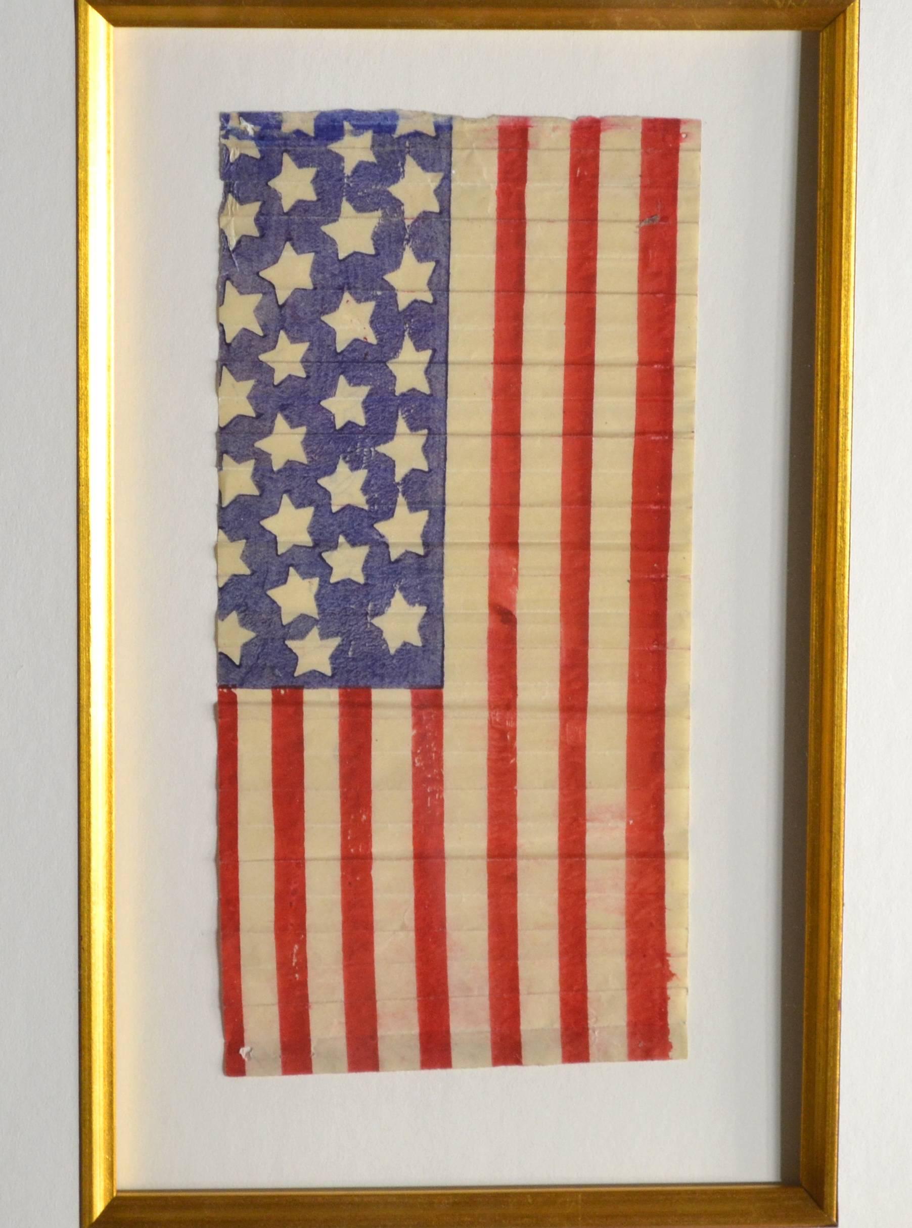 Rare find, a 28 star flag made to celebrate the entry of Texas into the Union on December 29, 1845. President James K. Polk welcomed Texas into the United States. It’s a miracle this flag has survived 172 years as its made of paper. It was probably