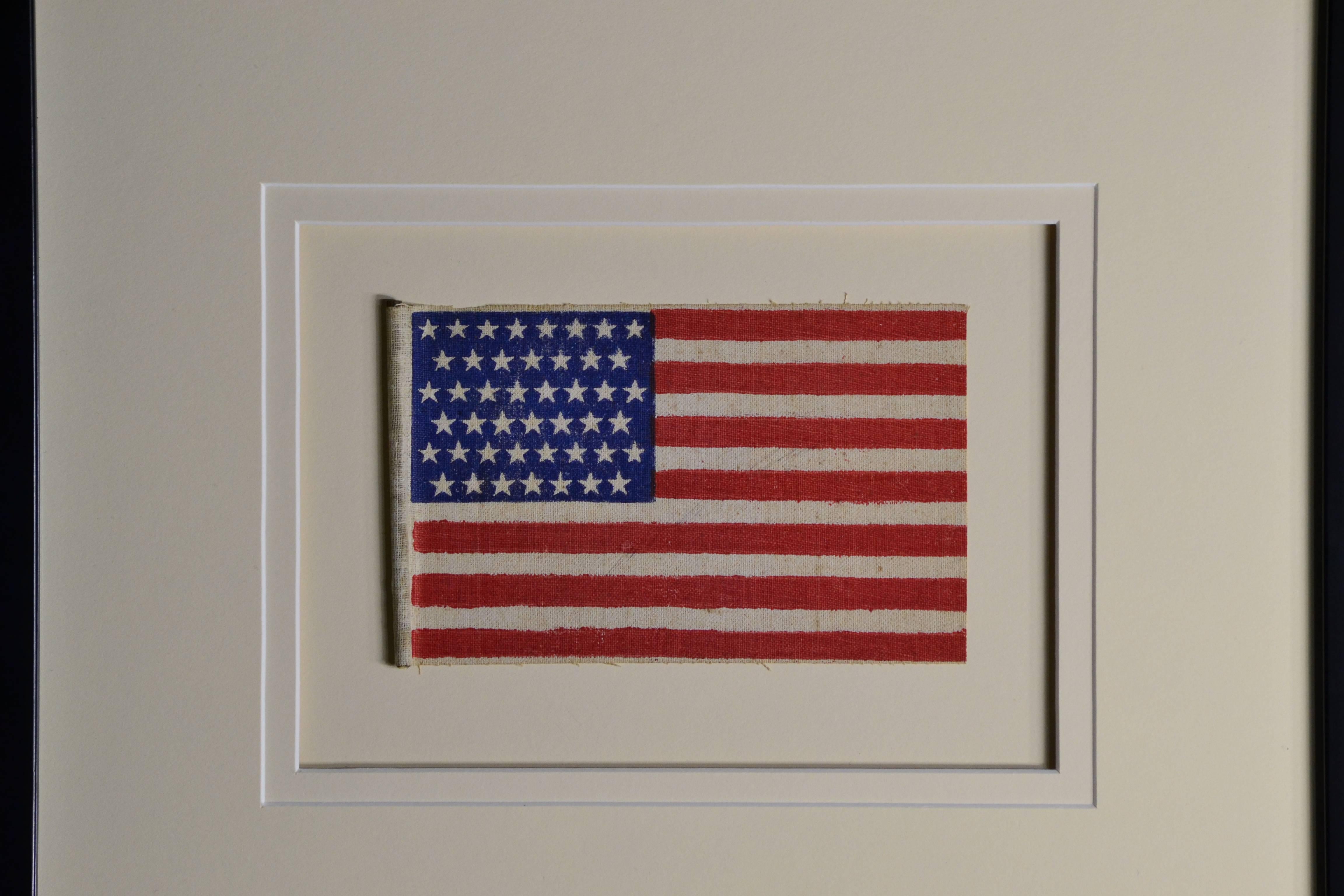 Pressed Authentic 45 Star American Flag, circa 1896 For Sale