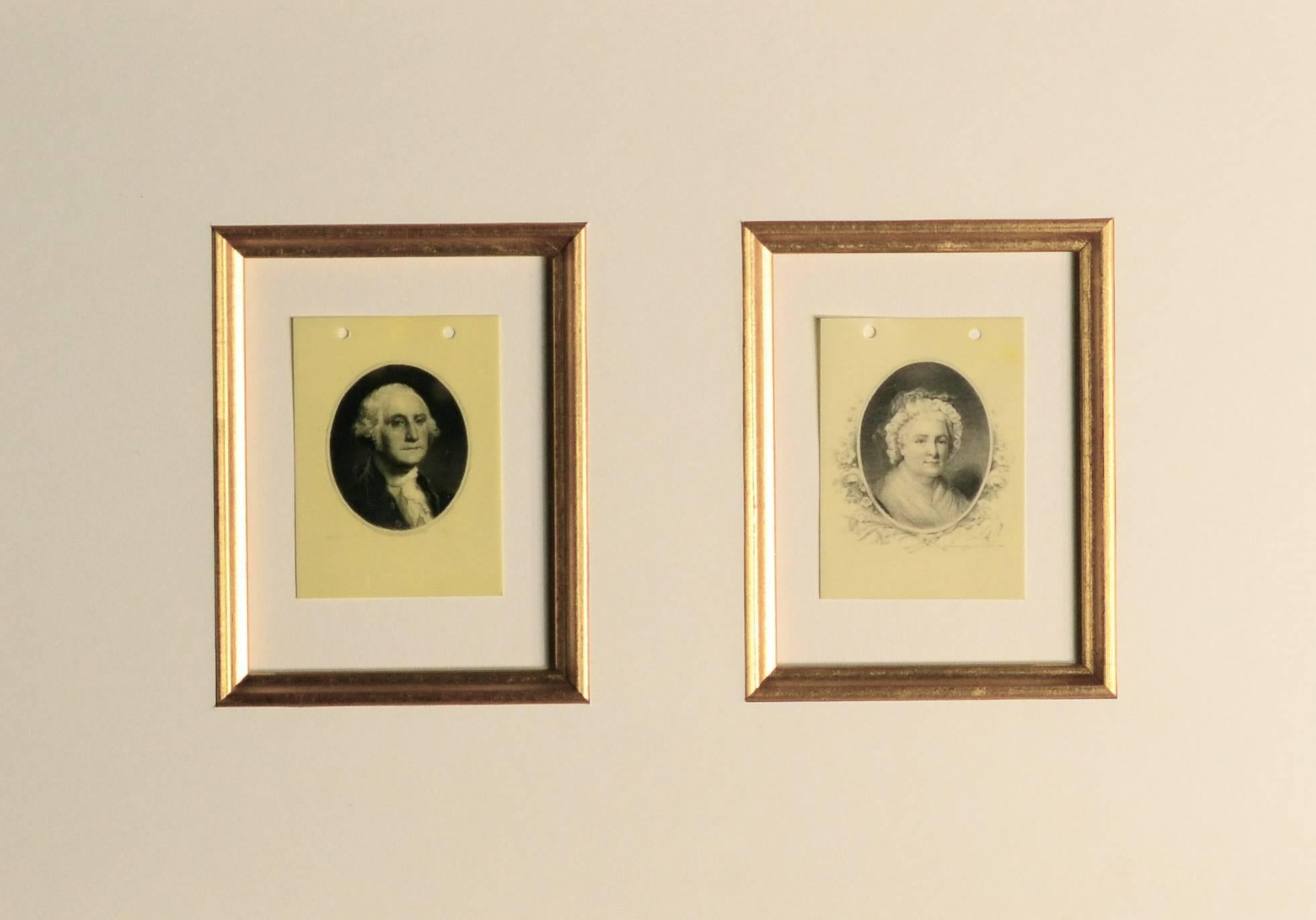 Antique George Washington & Martha Washington Cellulite Images, circa 1899 to celebrate the 110th anniversary of his death. Very fine detail and excellent condition.
each image is 1 1/2"x 3" Frame is 13"x17"
#10272
Museum