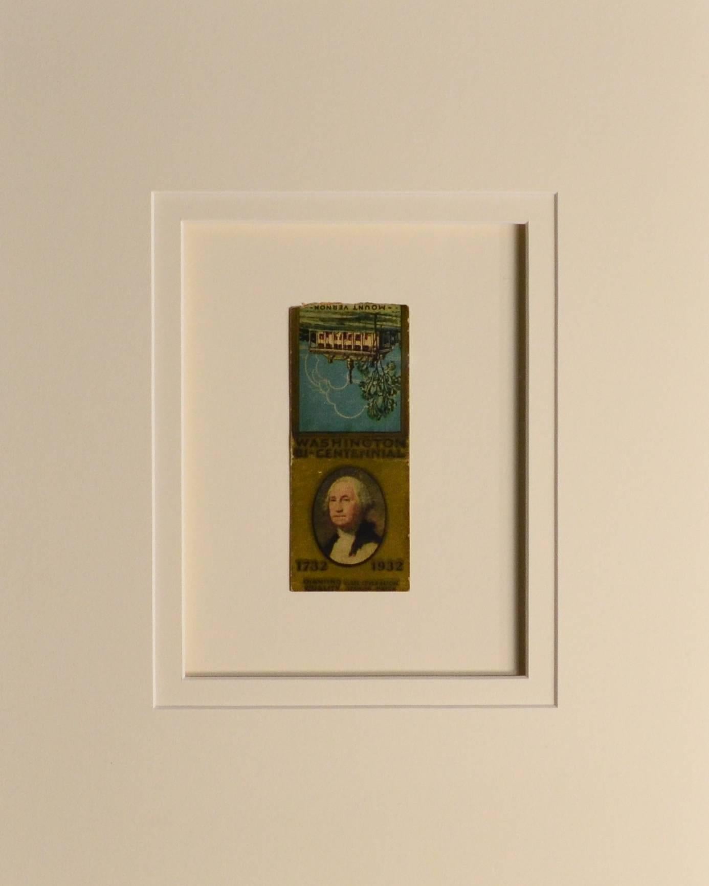Great vintage chromolithograph book of matches from an event at Mount Vernon to celebrate the 200th birthday of our 1st President.
#12798
Museum framing with UV acrylic
Historical Americana