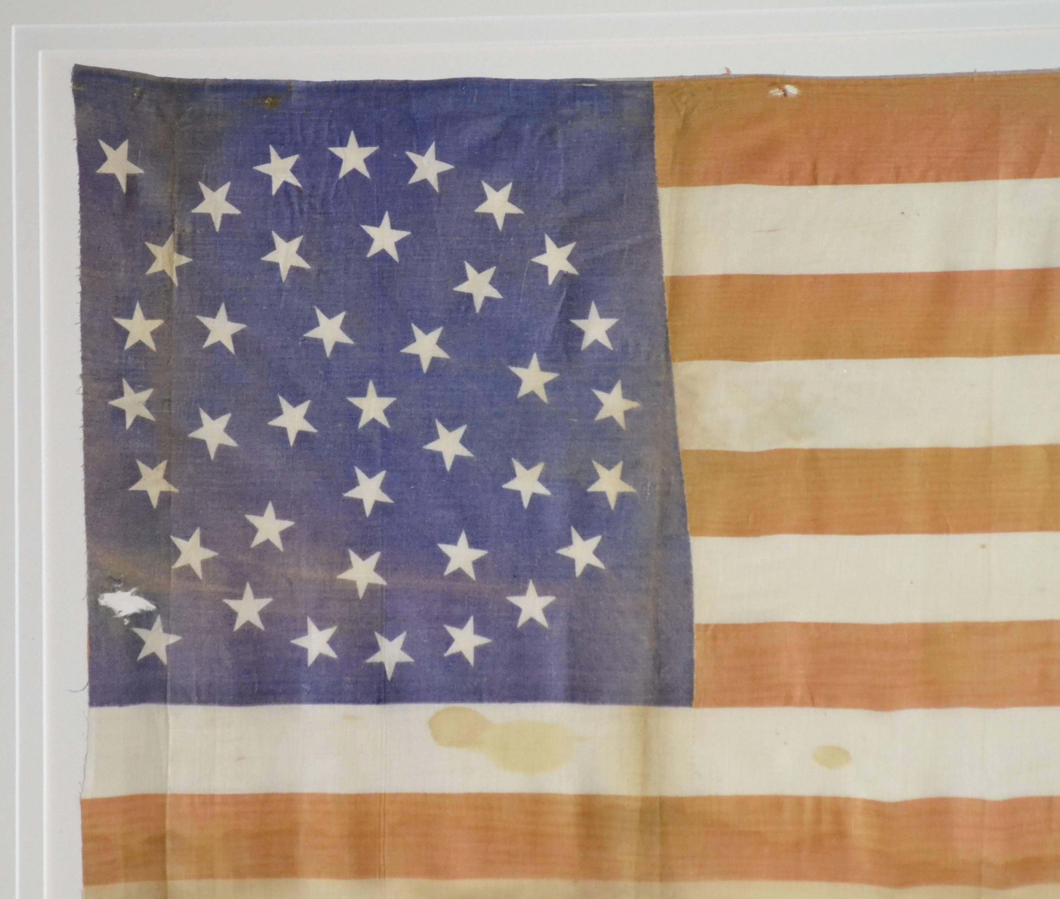 American Rare Antique 38 Star Flag, circa 1876 For Sale