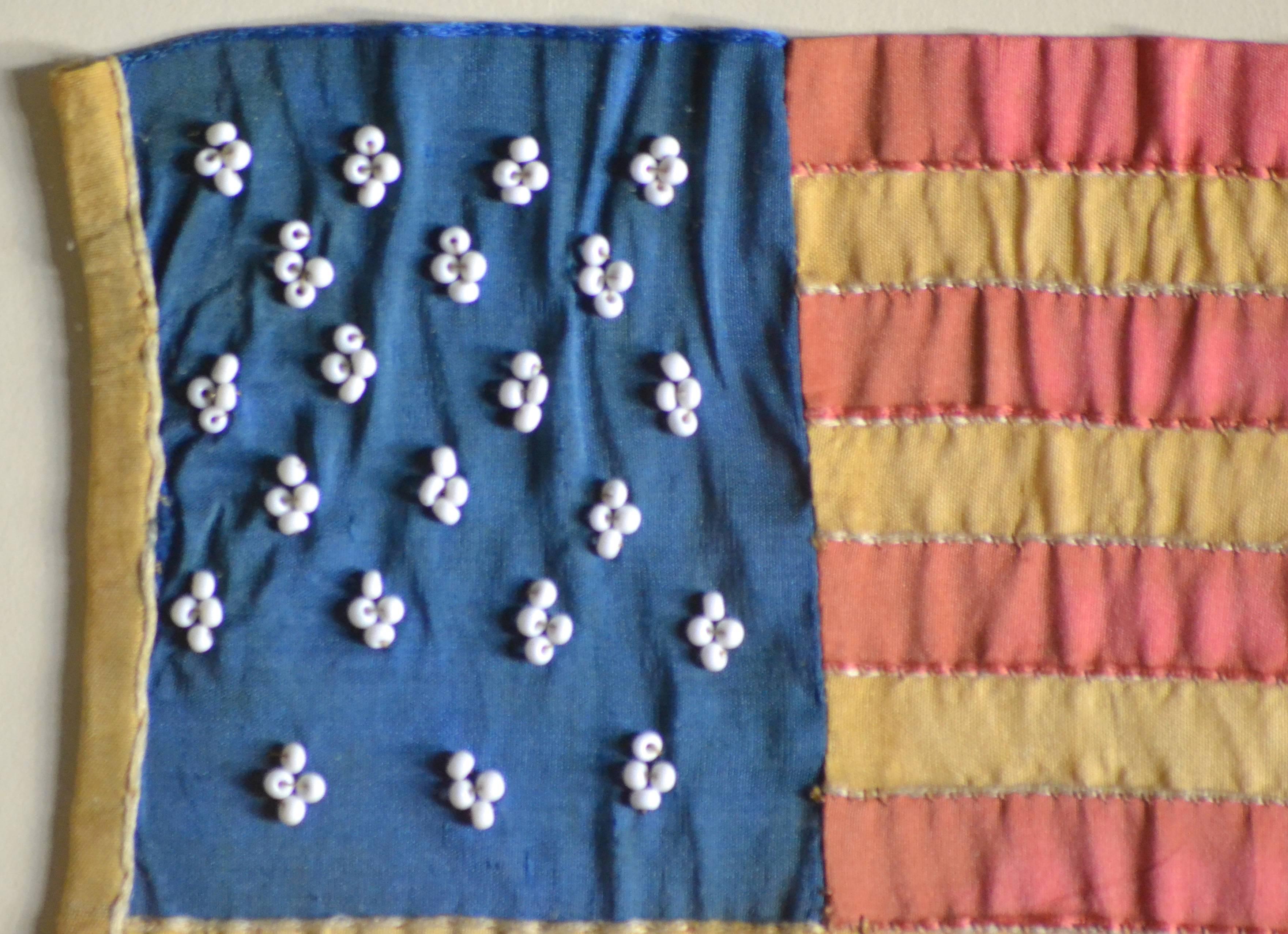 Antique 21 Star Flag Hand Sewn, Handmade,  In Good Condition For Sale In Acworth, GA