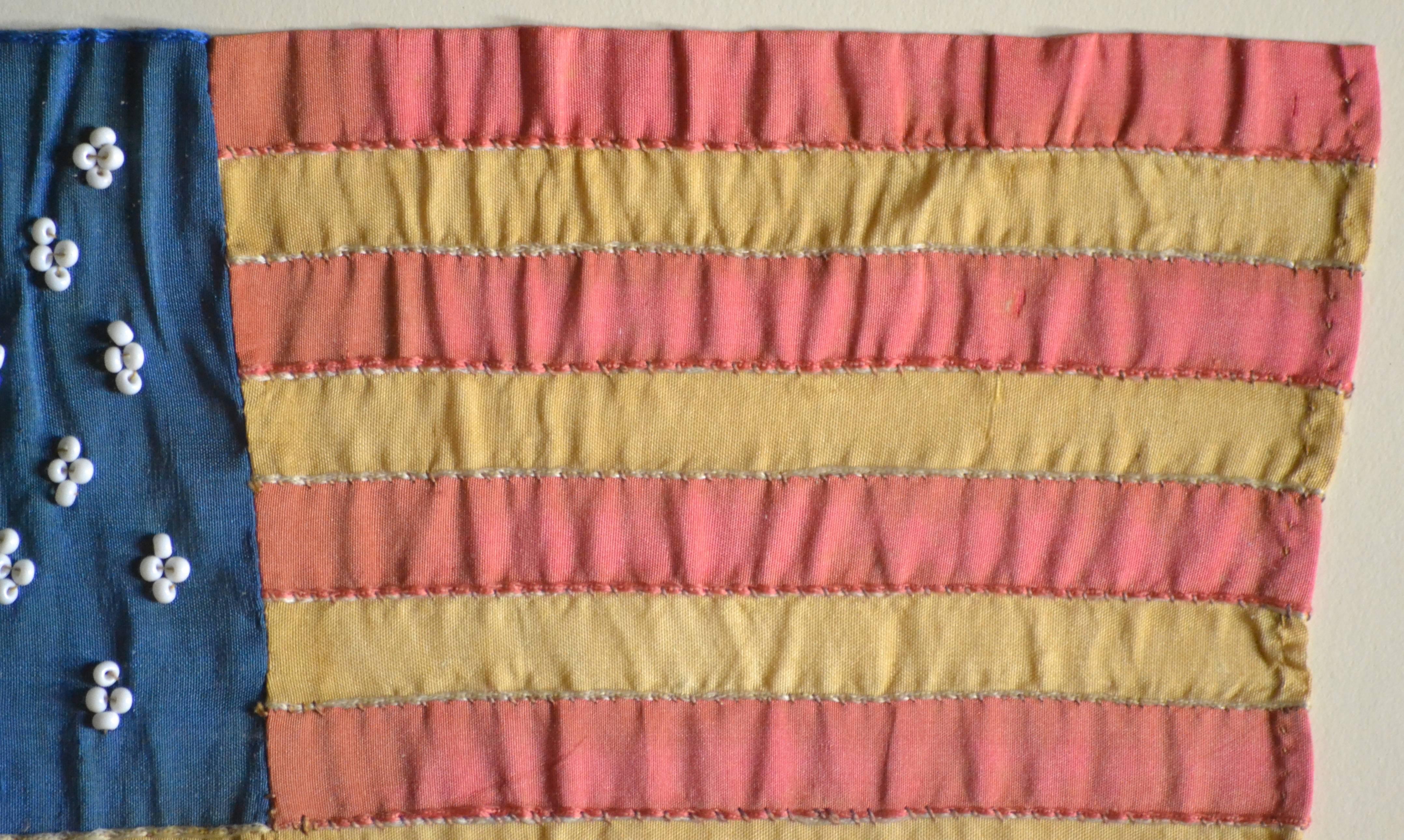 Early 19th Century Antique 21 Star Flag Hand Sewn, Handmade,  For Sale