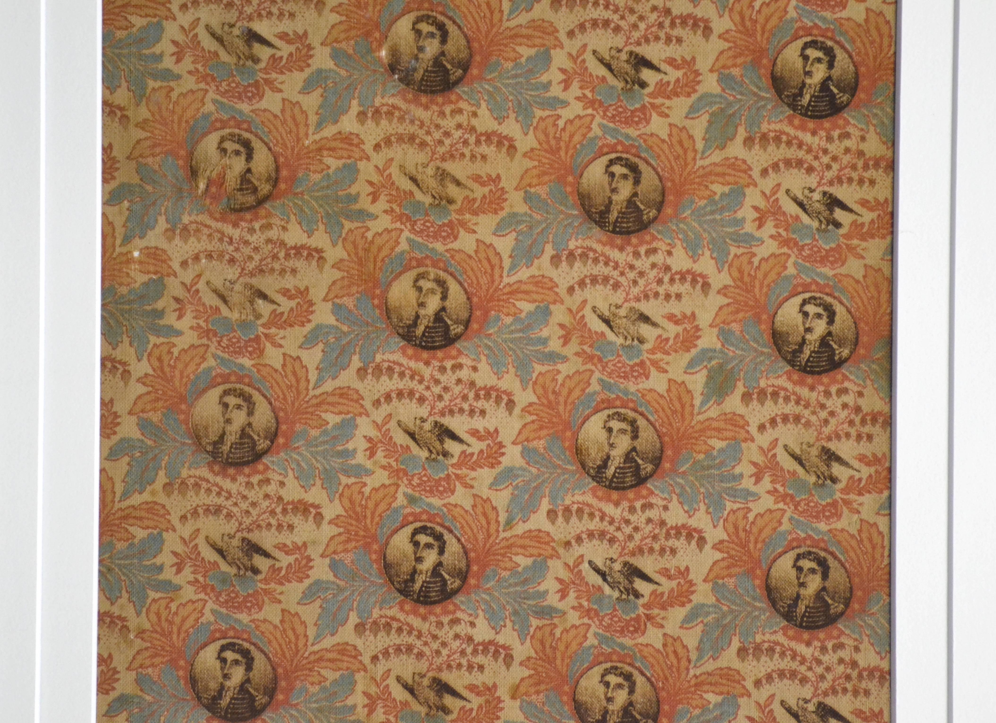 Rare 1824 textile; The Nations Guest, Lafayette. Pictured in the bible of antique Americana textiles "Threads of History" and flags on page 76 #65. The original example was 29" x 36" This is a remnant of an original 29 x361824