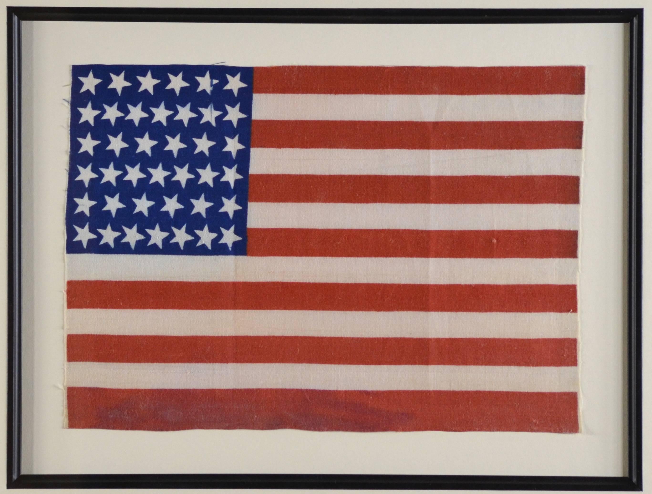 American Classical Antique 39 Star Flag, circa 1889 For Sale