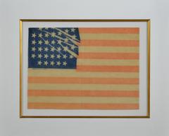 Rare Antique Paper 37 Star Flag, circa 1867