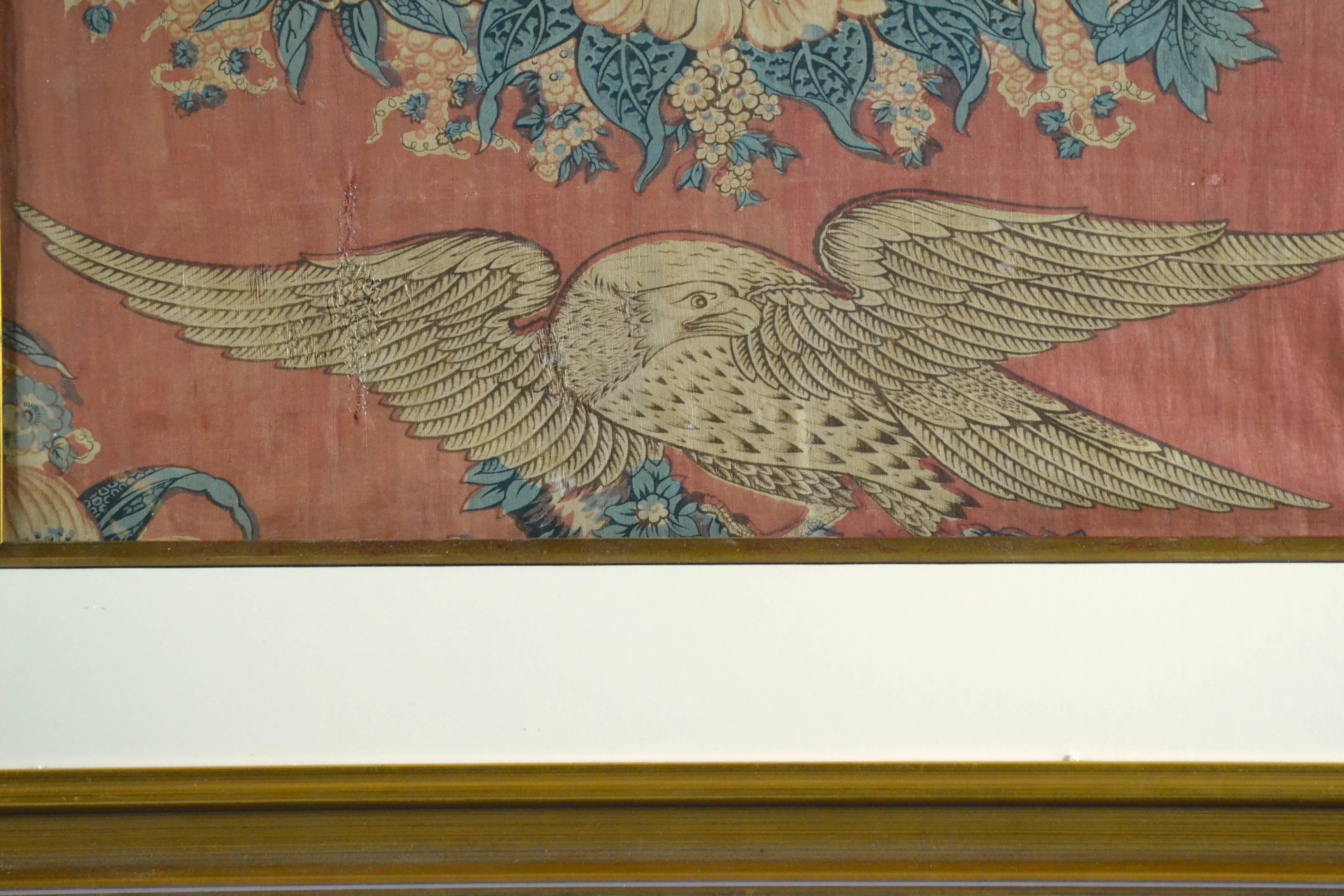 French Antique Patriotic Textile of a Federal Eagle, 1820-1840 For Sale