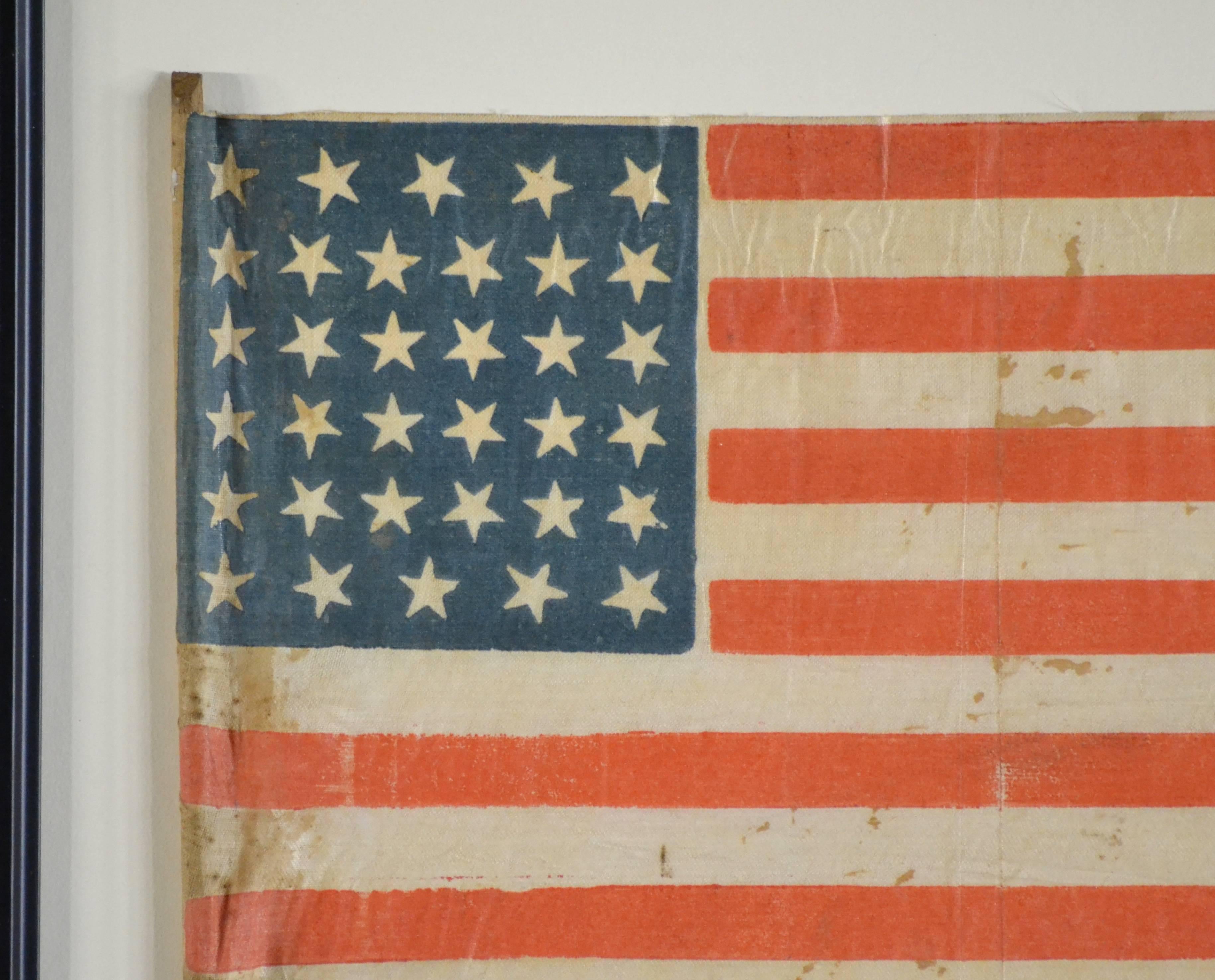 American Authentic Antique 34 Star Flag, Civil War, circa 1861 For Sale