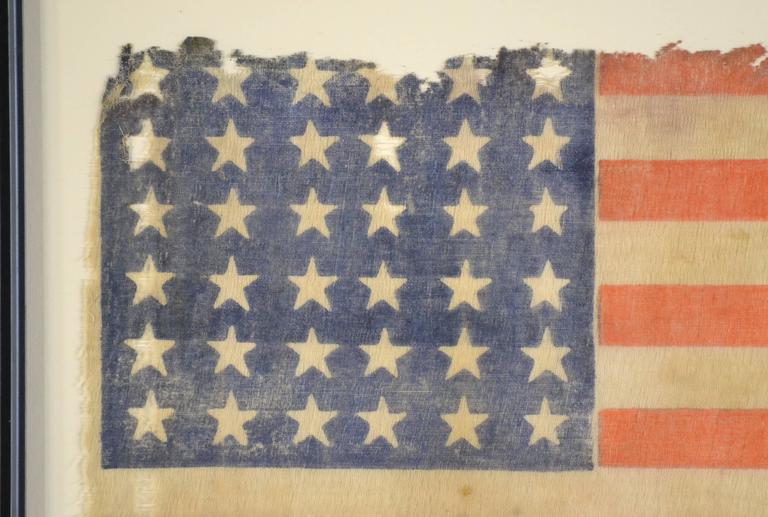 American Classical Antique 36 Star Civil War Flag, circa 1864 For Sale