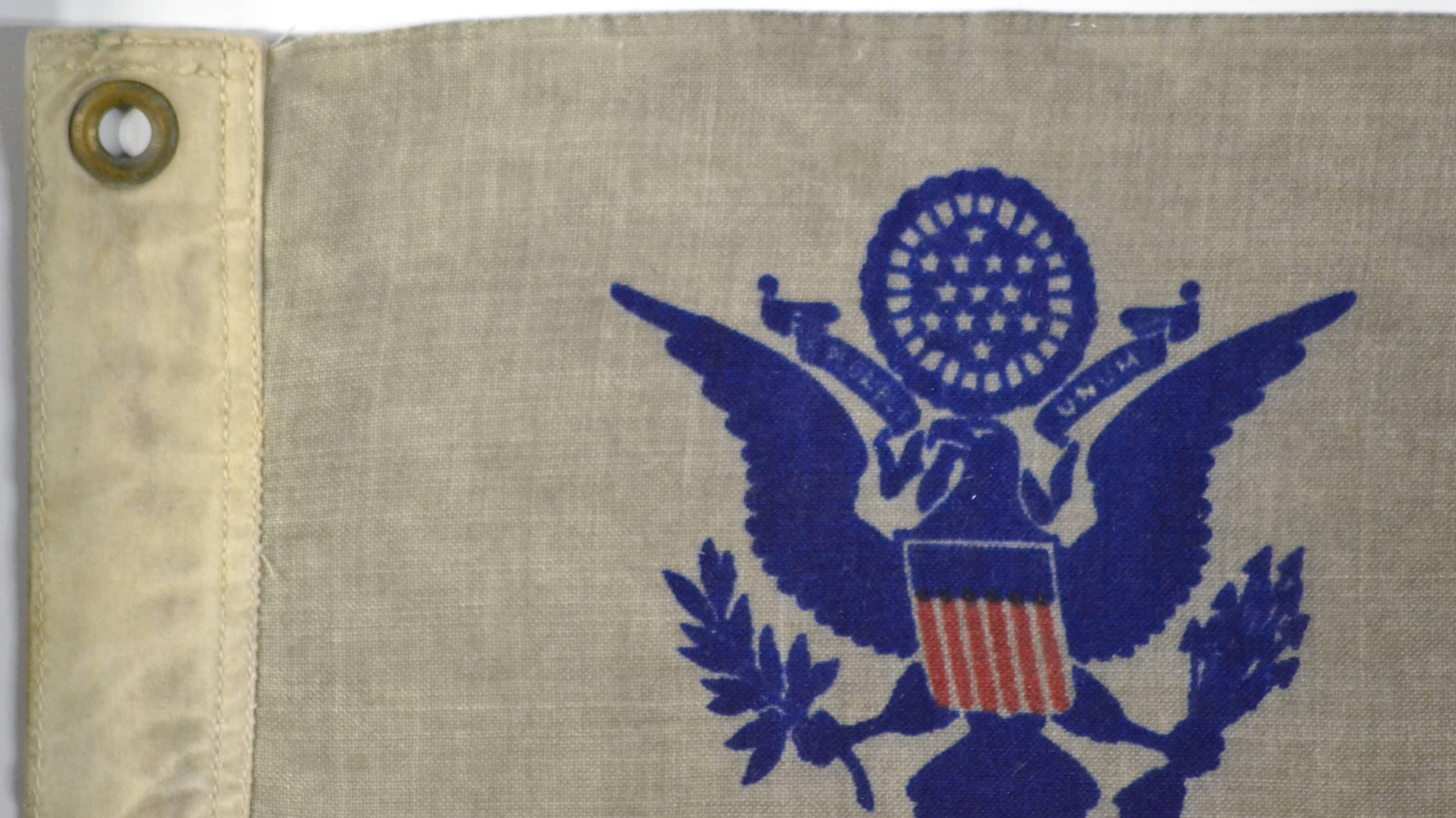 American Classical Antique Nautical Flag in White Frame, Coast Guard