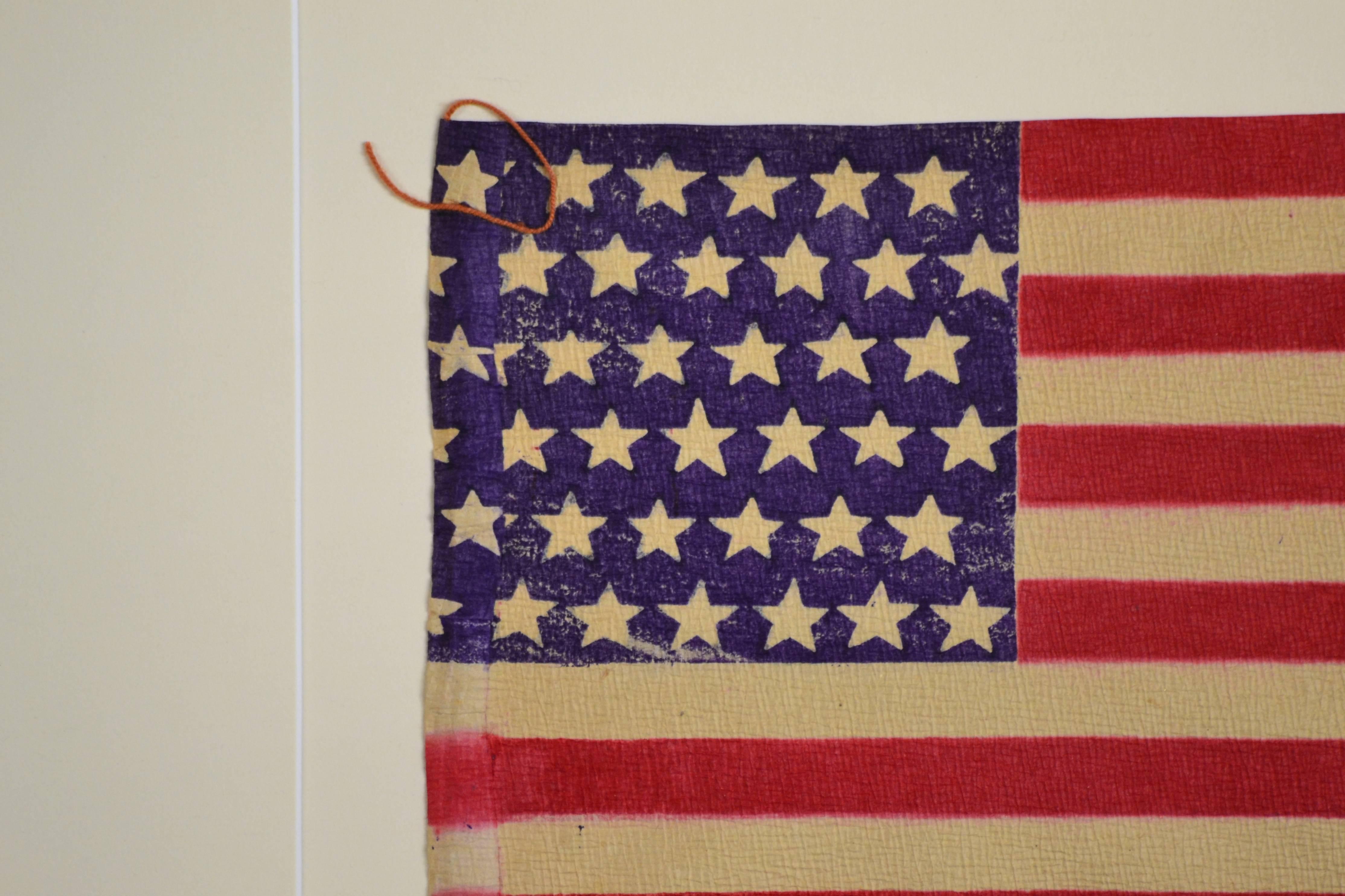 Pressed 42 Star Flag circa 1890 Made of Paper For Sale