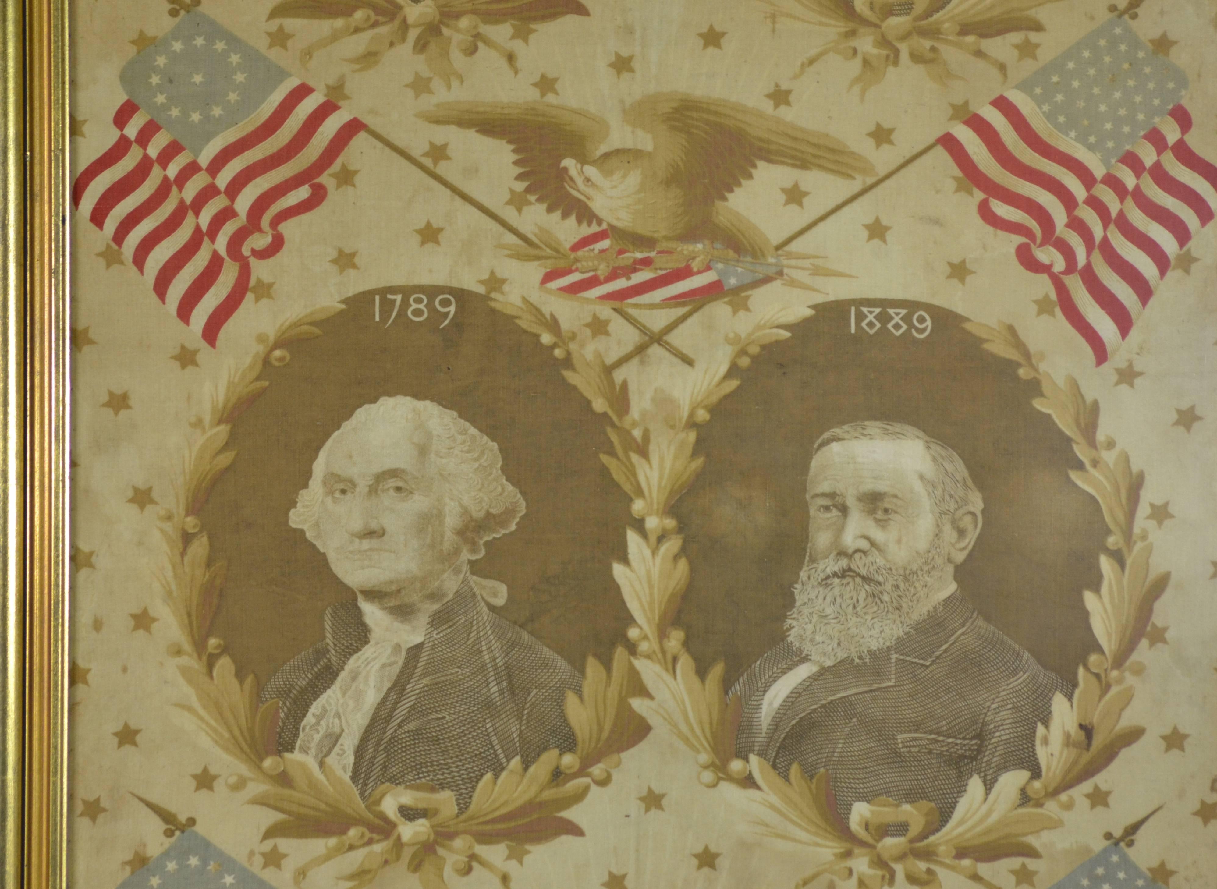 American Antique Presidential Campaign Textile, 1889