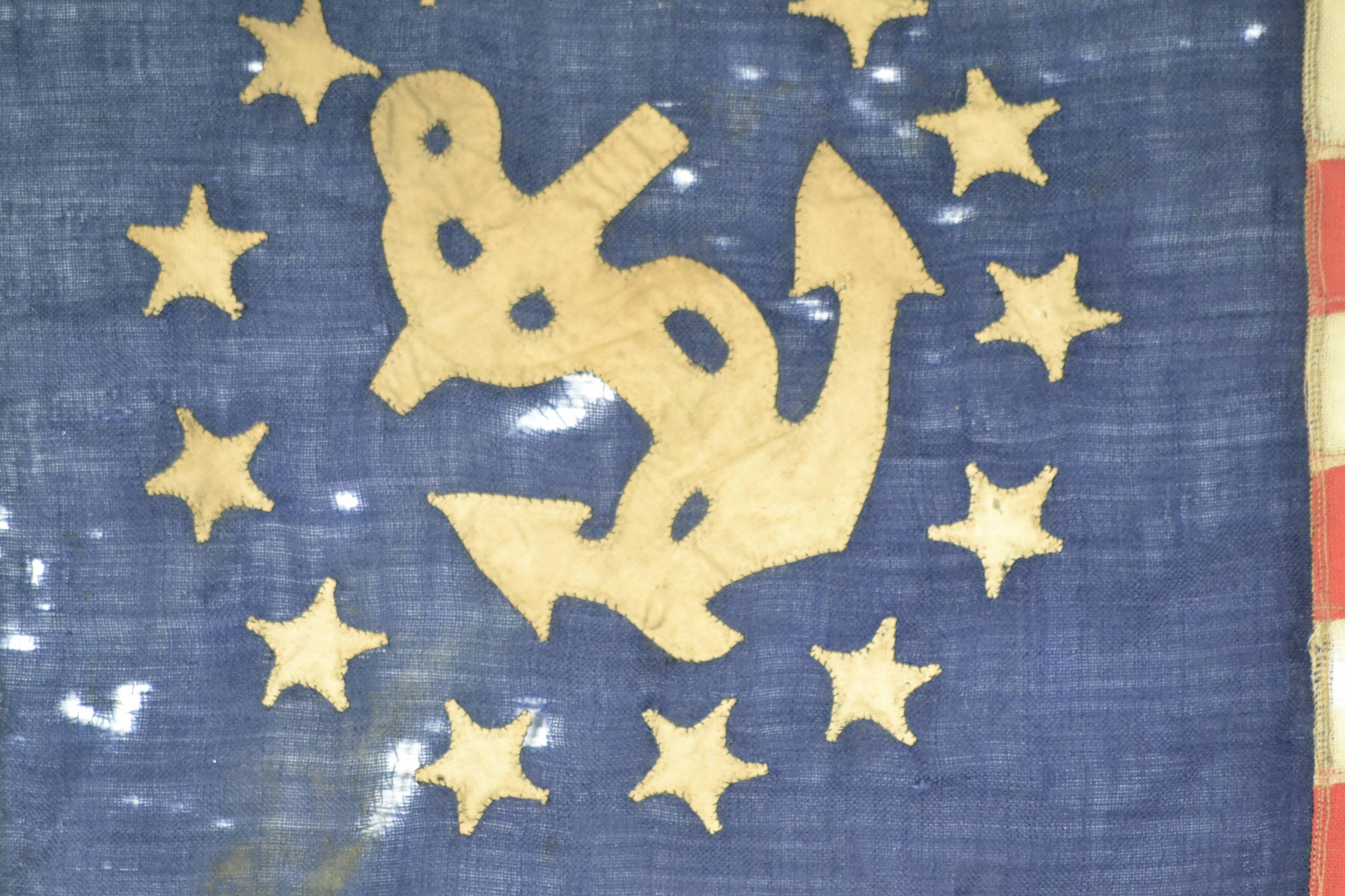 American Classical Antique 13 Star Yacht Flag For Sale