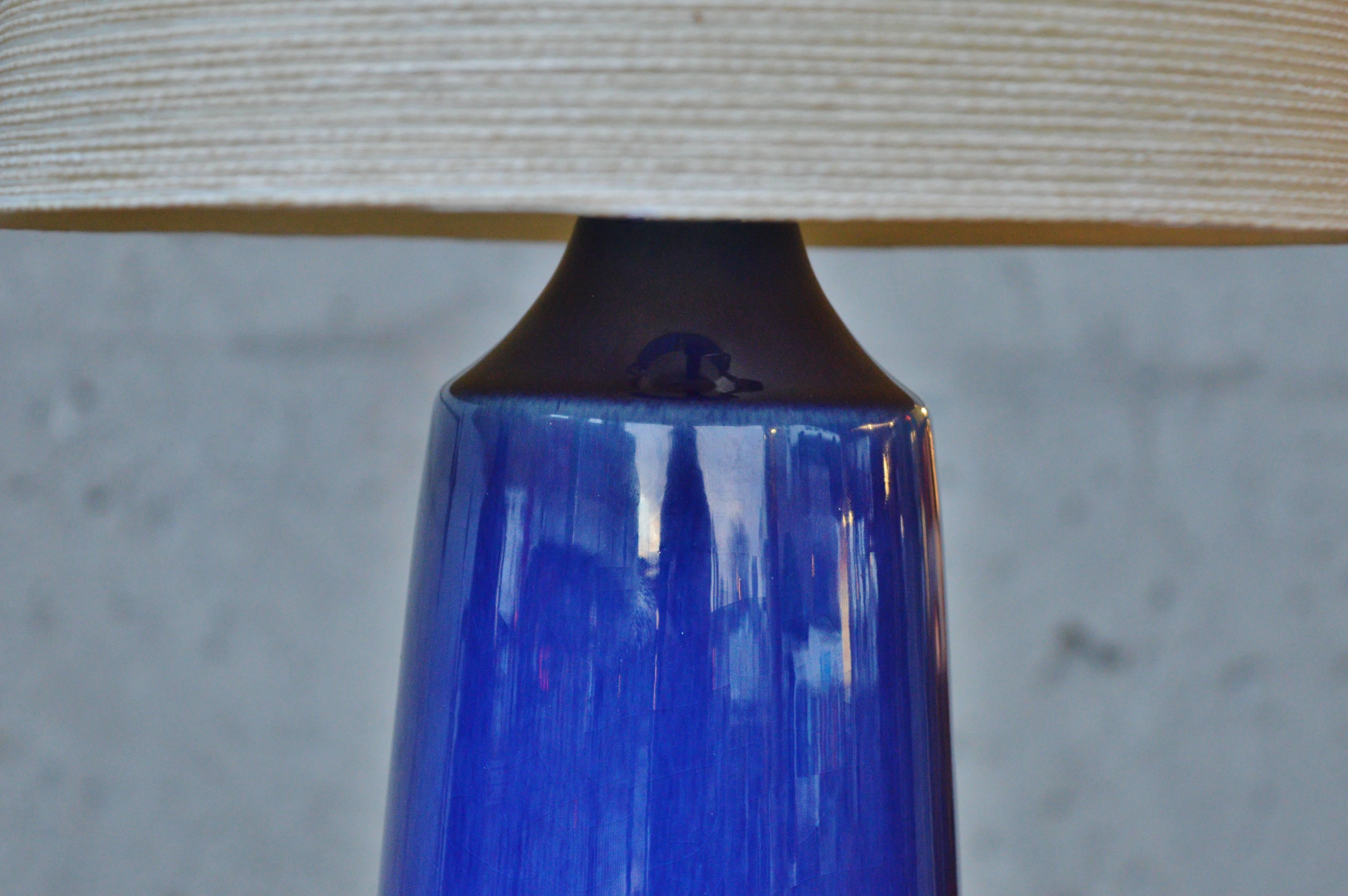 Hot Pair Cobalt Blue Lotte Lamps Original Shades 2