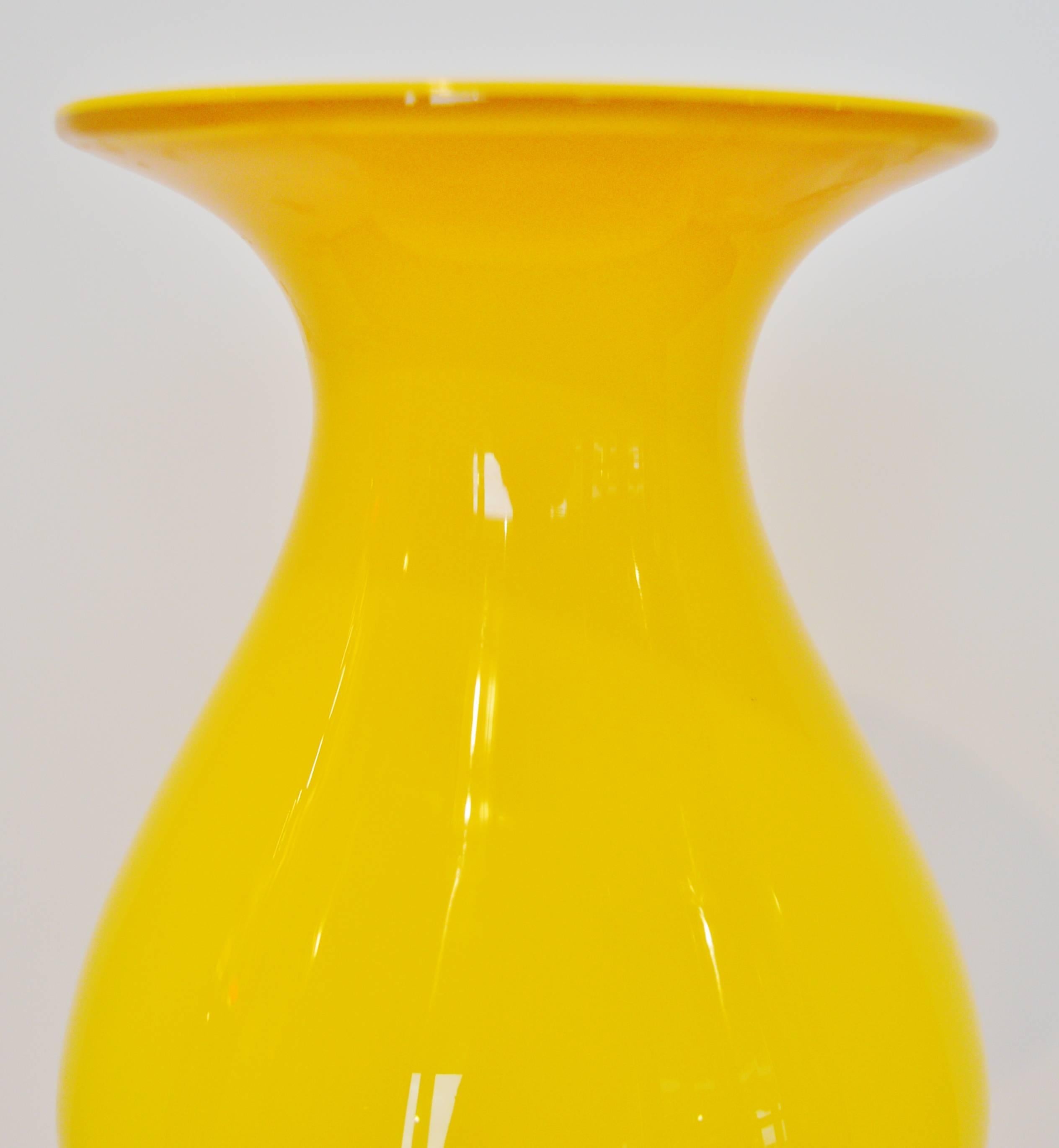 Scandinavian Modern Per Lutken Yellow Carnaby Vase for Holmegaard