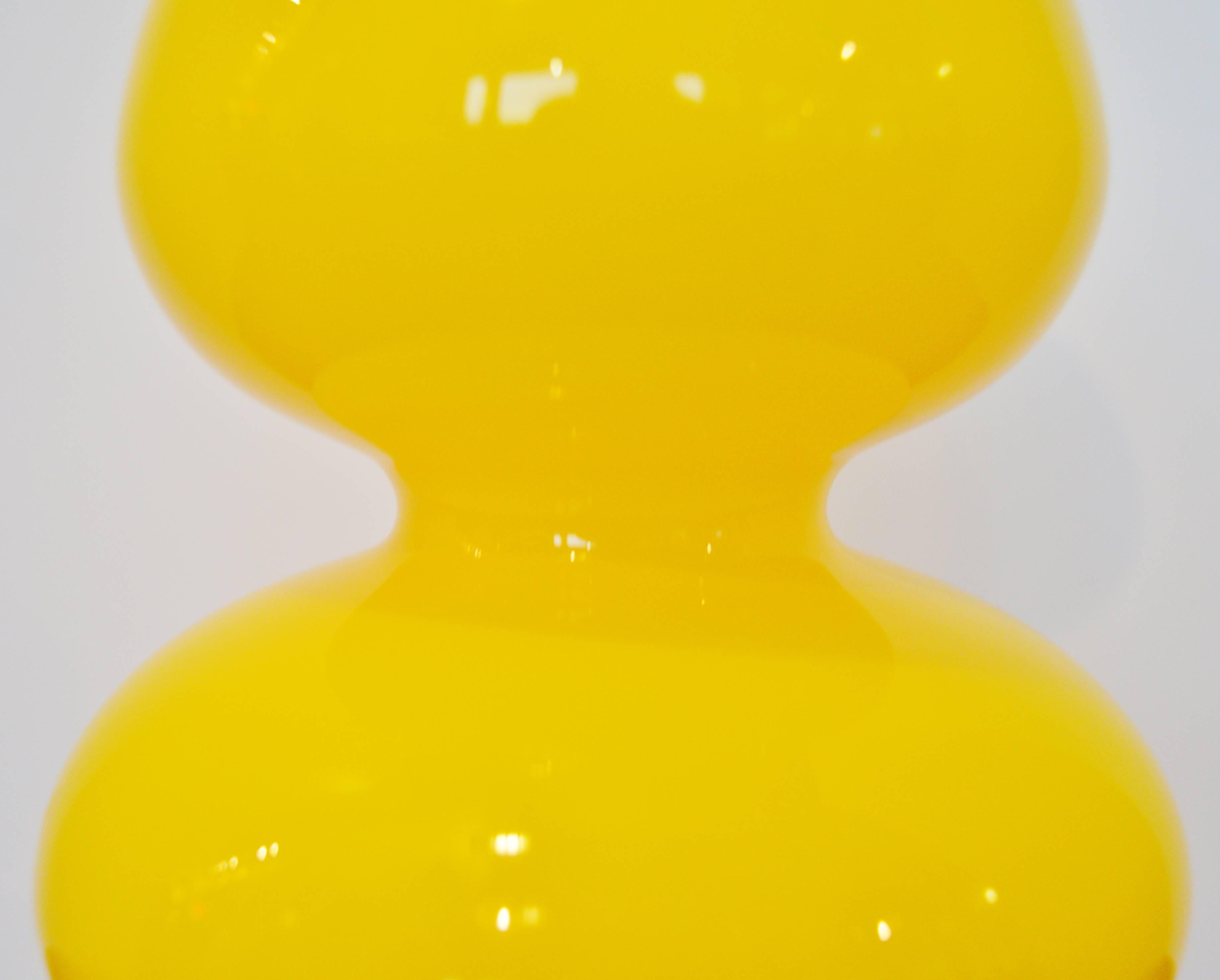 Blown Glass Per Lutken Yellow Carnaby Vase for Holmegaard