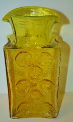 Jonquil Yellow Blenko Pinwheel Pitcher / Carafe by Joel Myers