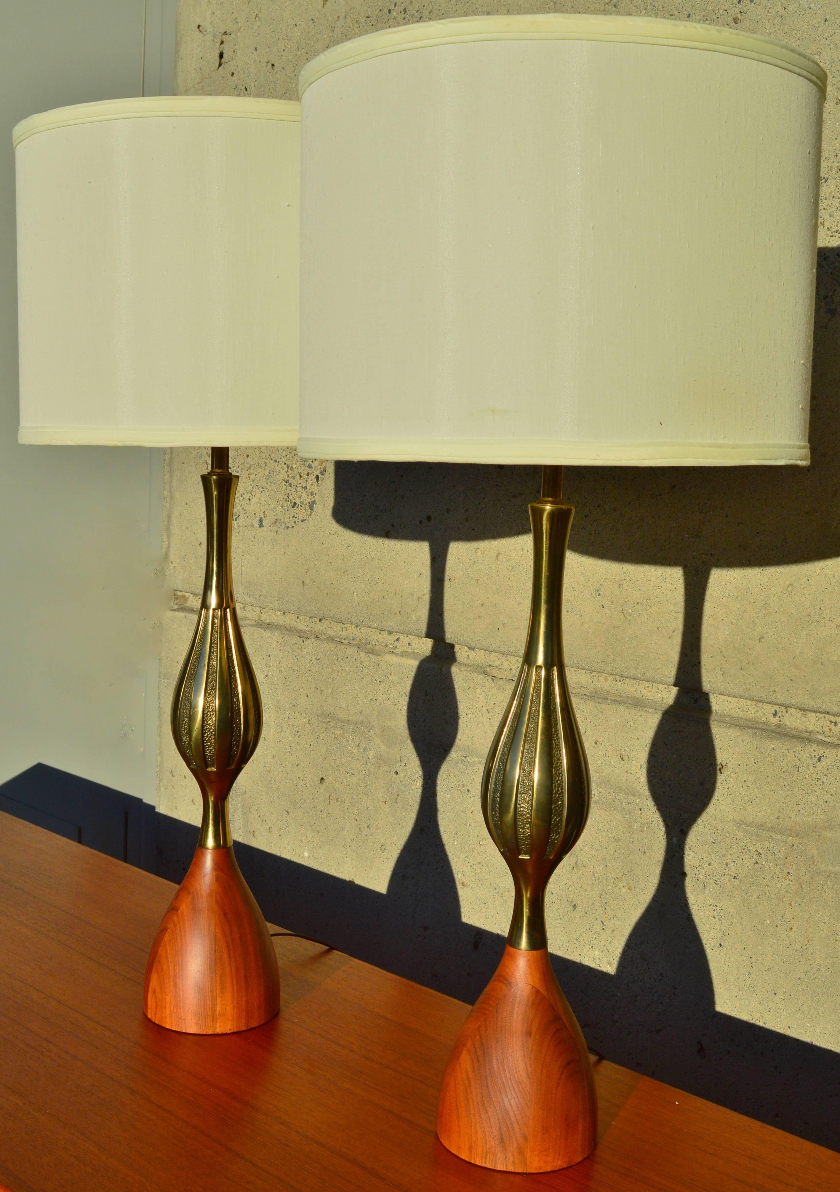Mid-Century Modern Rare Pair of MCM Tony Paul for Westwood Lamps
