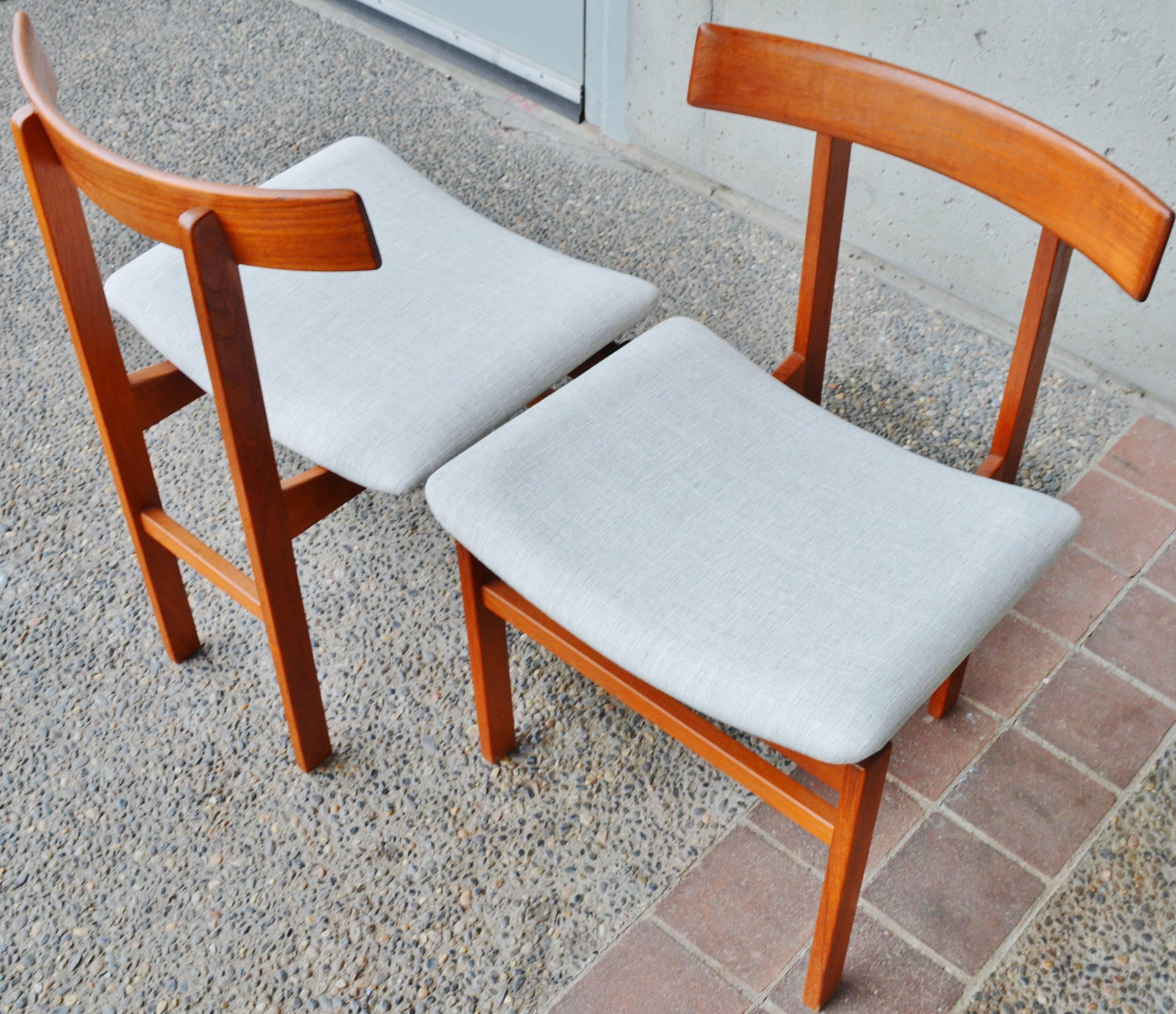 Scandinavian Modern Pair of Architectural Teak Inger Klingenberg Teak Side/Desk Chairs For Sale