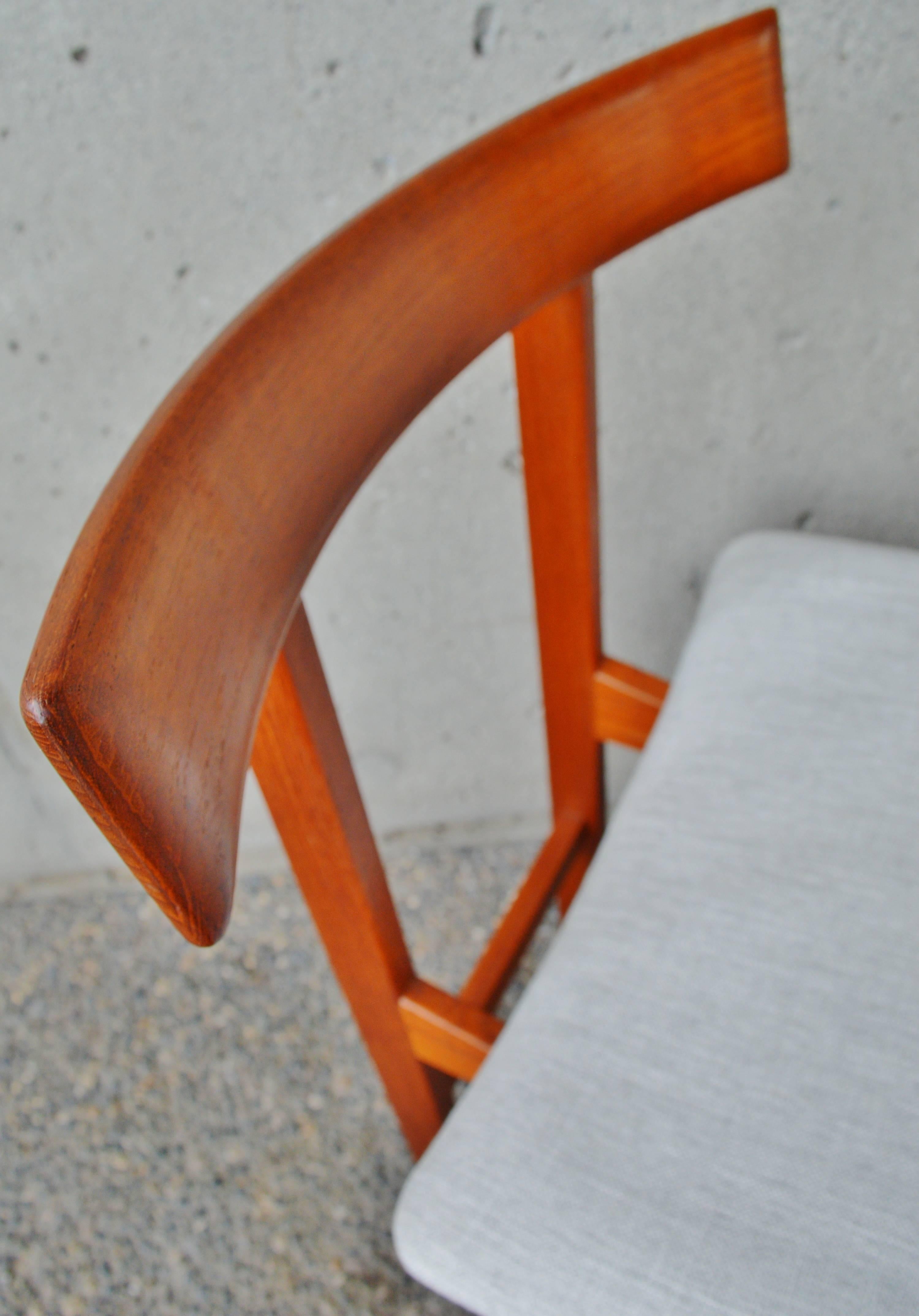 Mid-20th Century Pair of Architectural Teak Inger Klingenberg Teak Side/Desk Chairs For Sale