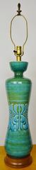 Large Blue/Green Mid-Century Ceramic Lamp