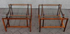 Pair of Rosewood Architectural Side Tables by Henning Norgaard for Komfort