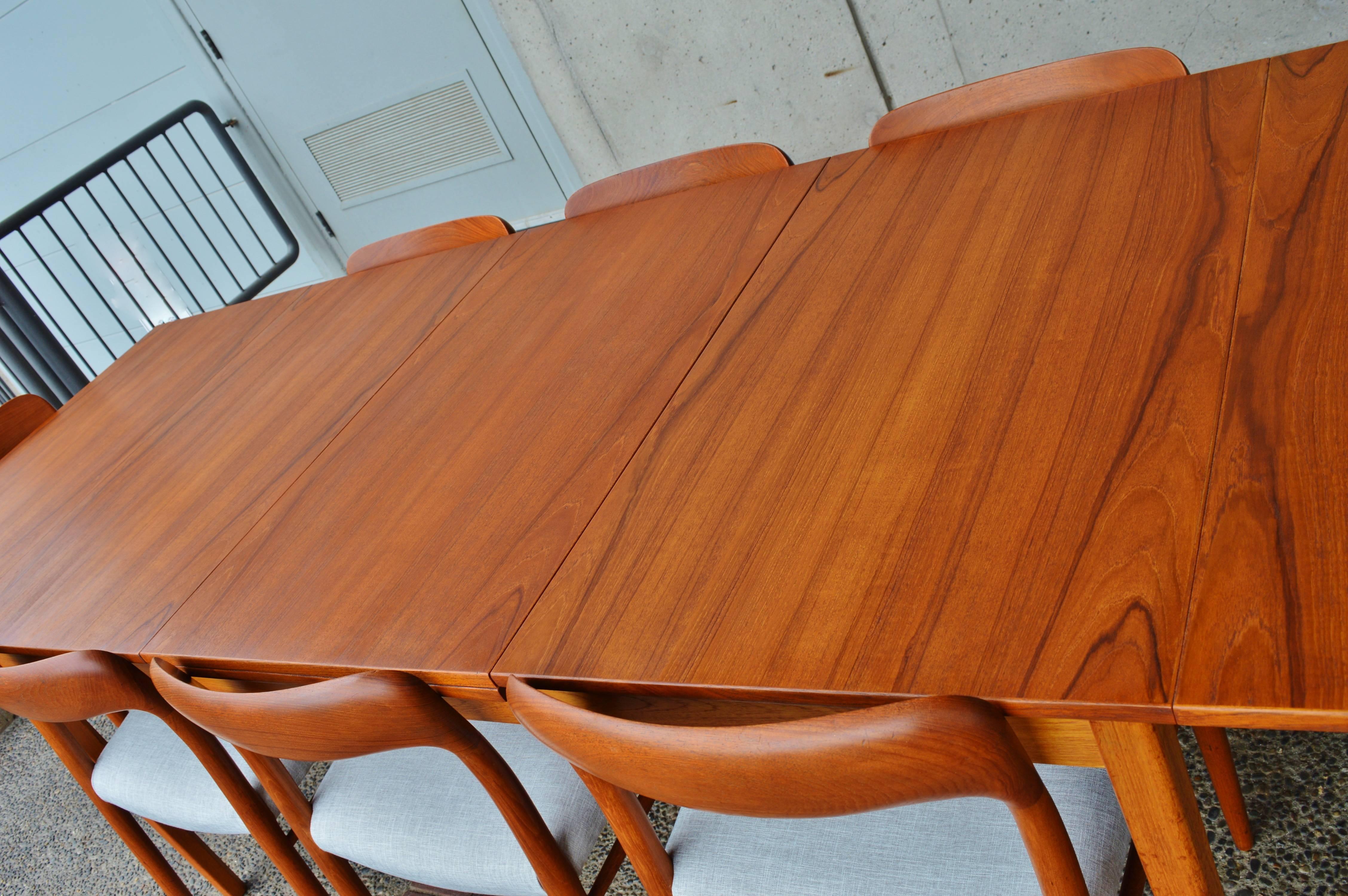 Huge Skaraborgs Danish Teak Flip Open Leaf Dining Table-Nearly Doubles in Size 2
