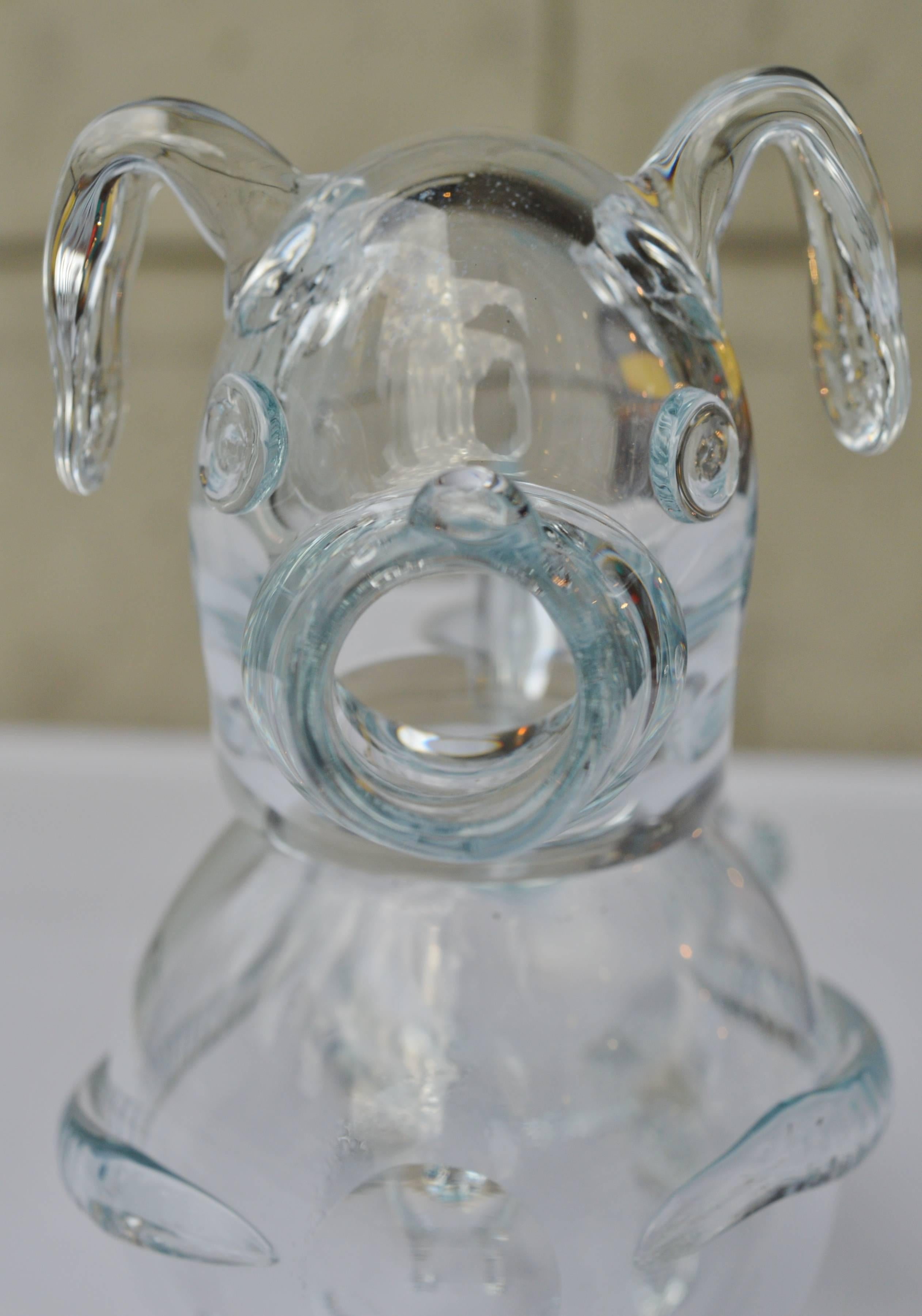 Mid-20th Century Holmegaard Handblown Clear Glass Dog Decanter or Gin Pig For Sale