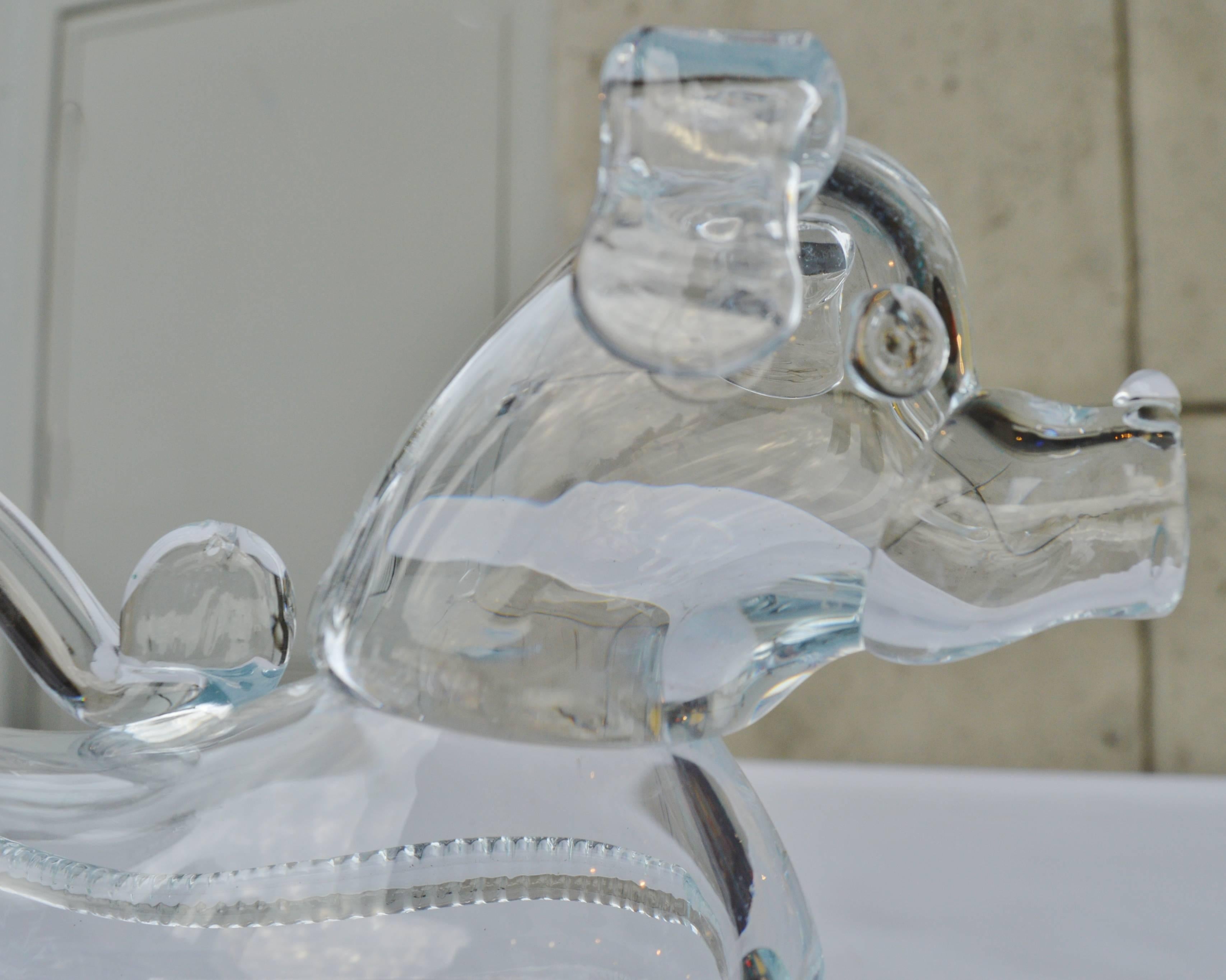 Holmegaard Handblown Clear Glass Dog Decanter or Gin Pig For Sale 1