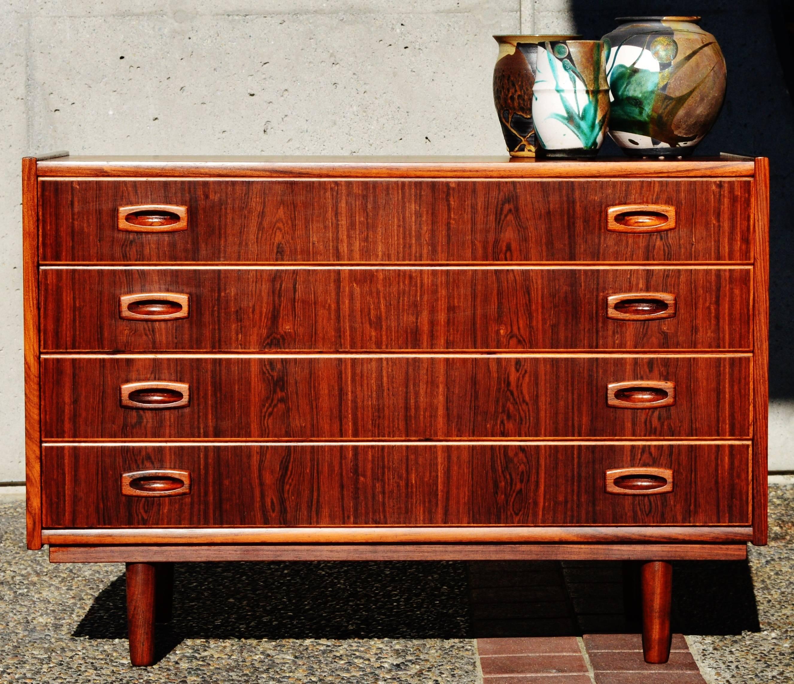 Birch Lovely Rosewood Chest of Drawers or Dresser by Rasmussen