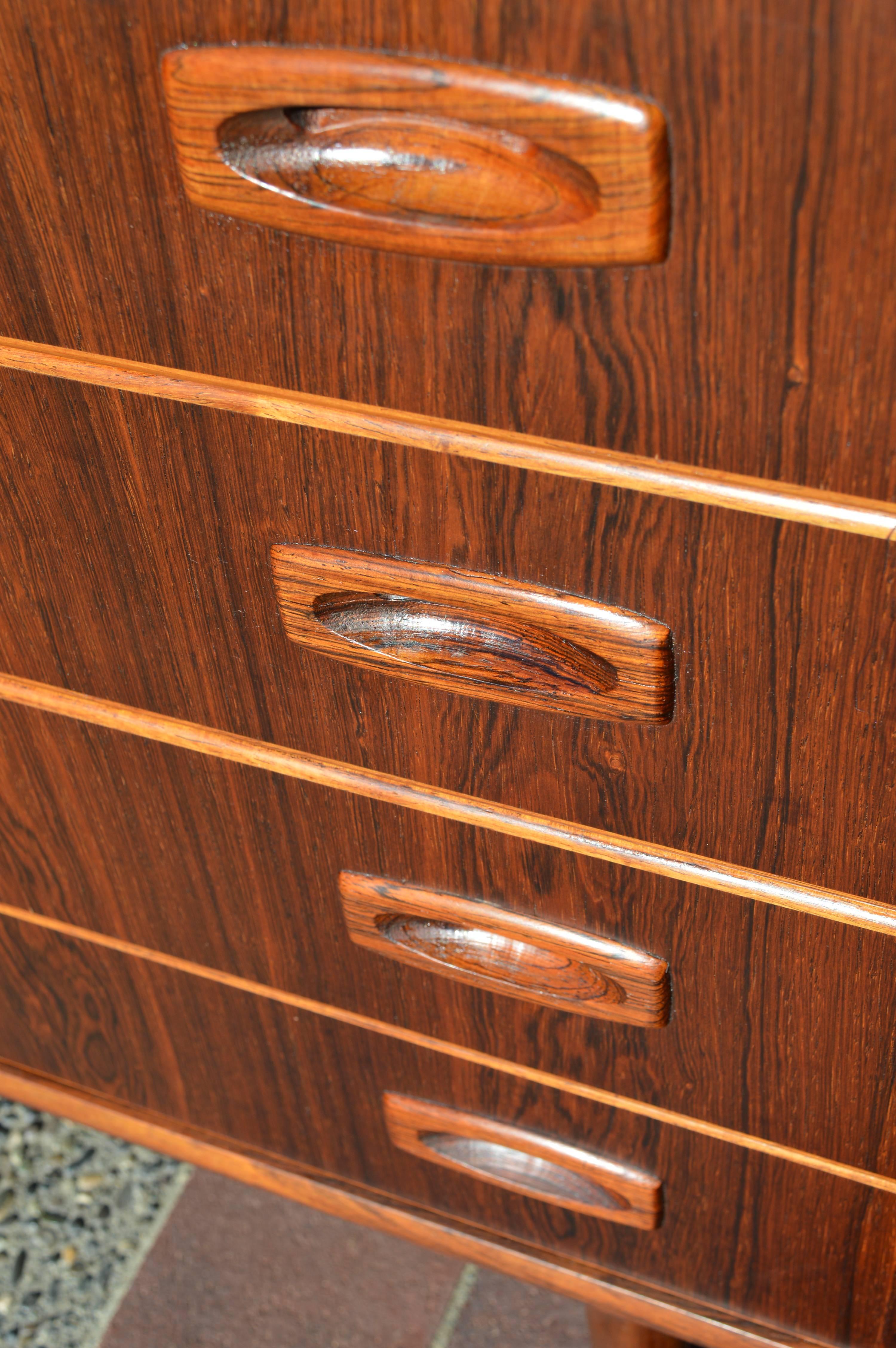 Danish Lovely Rosewood Chest of Drawers or Dresser by Rasmussen