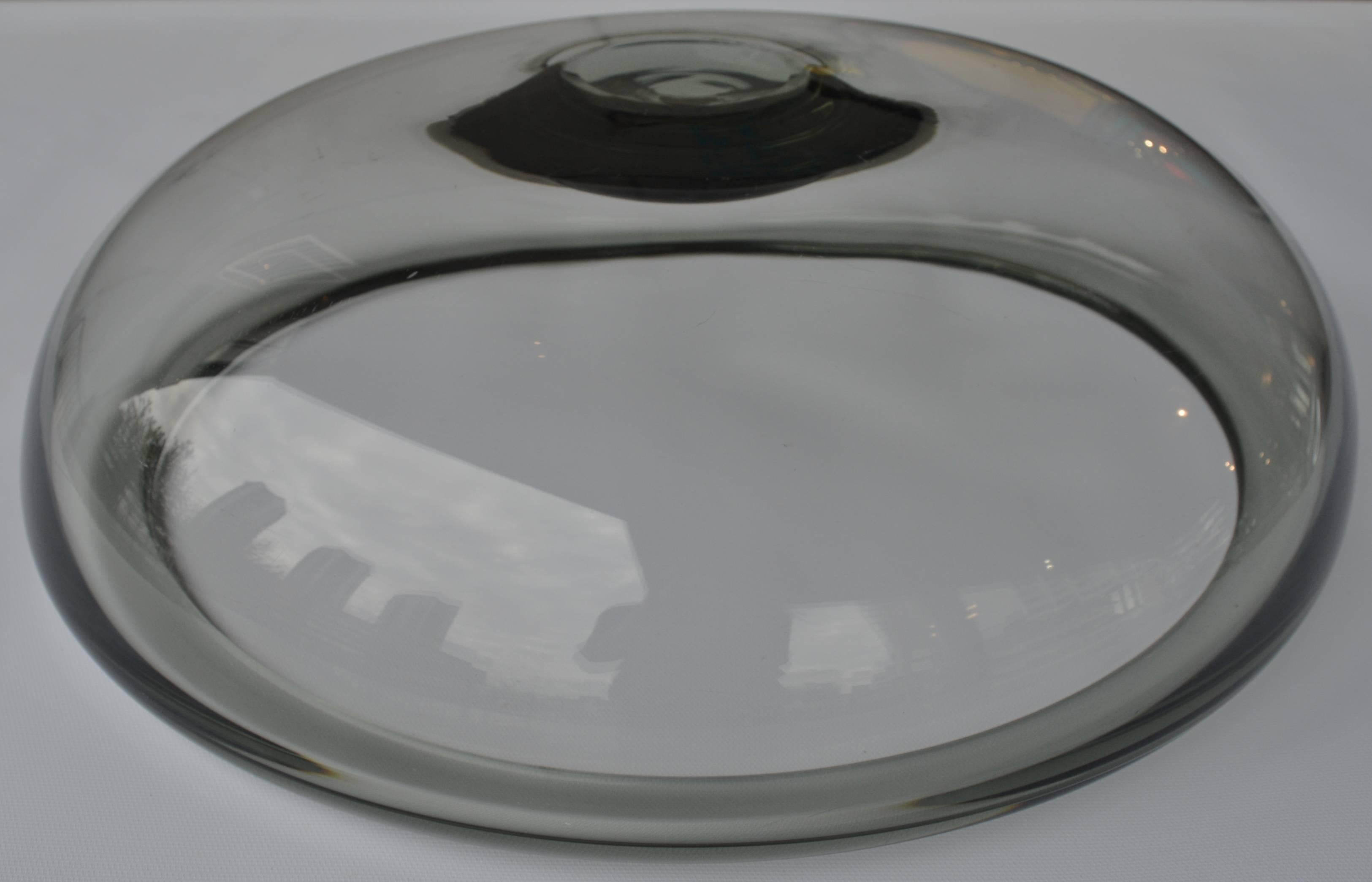 Huge Provence Smoked Glass Bowl for Holmegaard 1