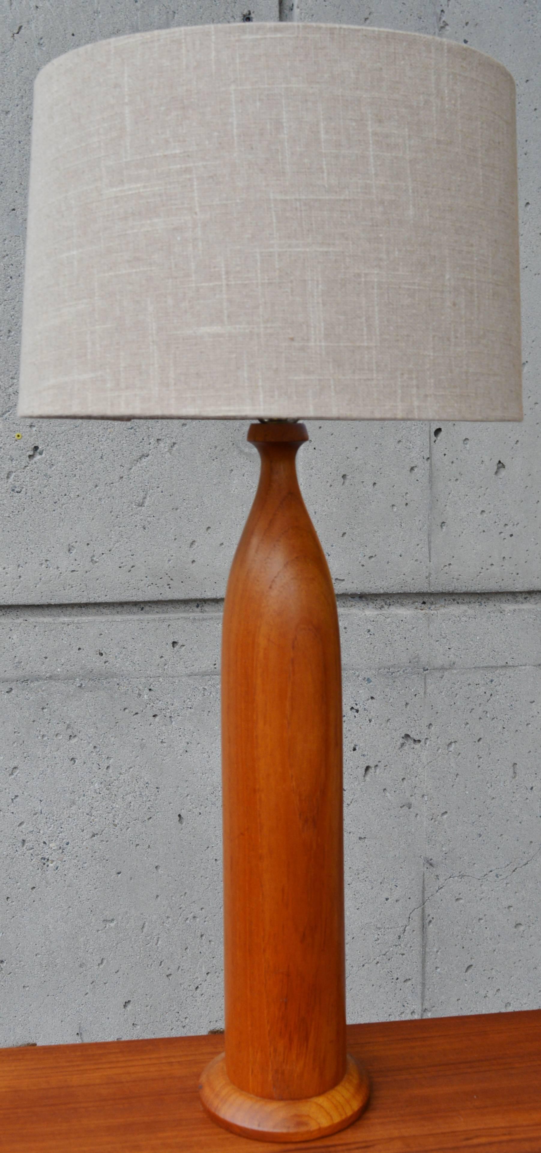 Mid-Century Modern Huge Danish Modern Teak Wine Bottle Lamp