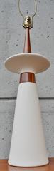 Killer Lamp Atomic Era / Jetsons, UFO Walnut and Textured Ceramic Beauty