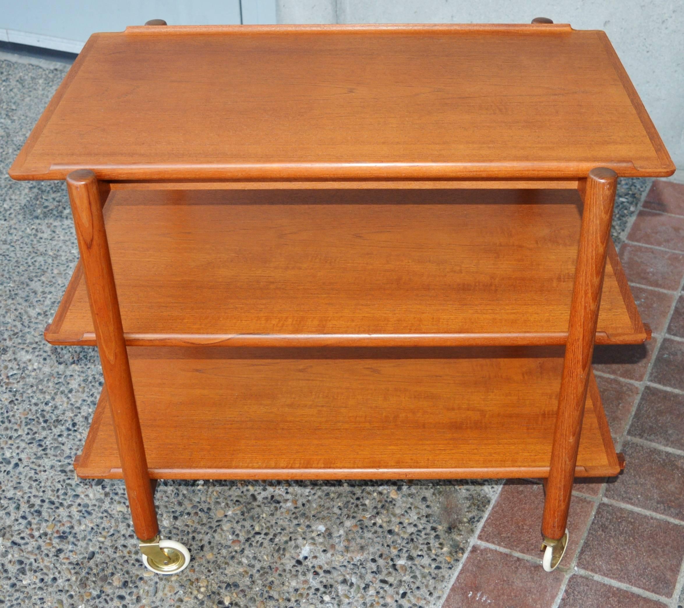 Mid-20th Century Poul Hundevad Teak Expanding Cart or Serving Table - Danish Modern