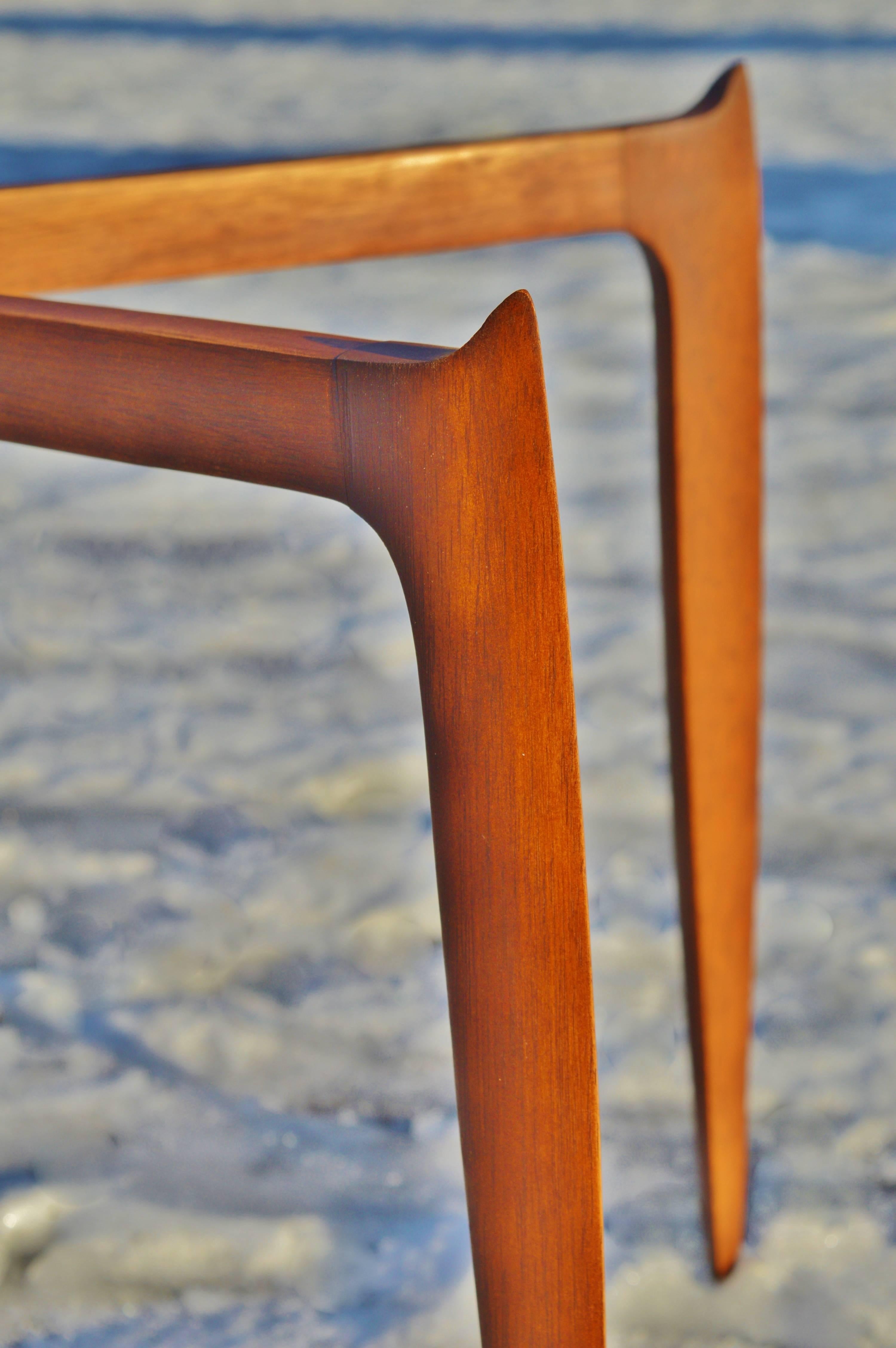 Mid-Century Modern Willumsen and Engholm Teak Tray Top Folding Table for Fritz Hansen