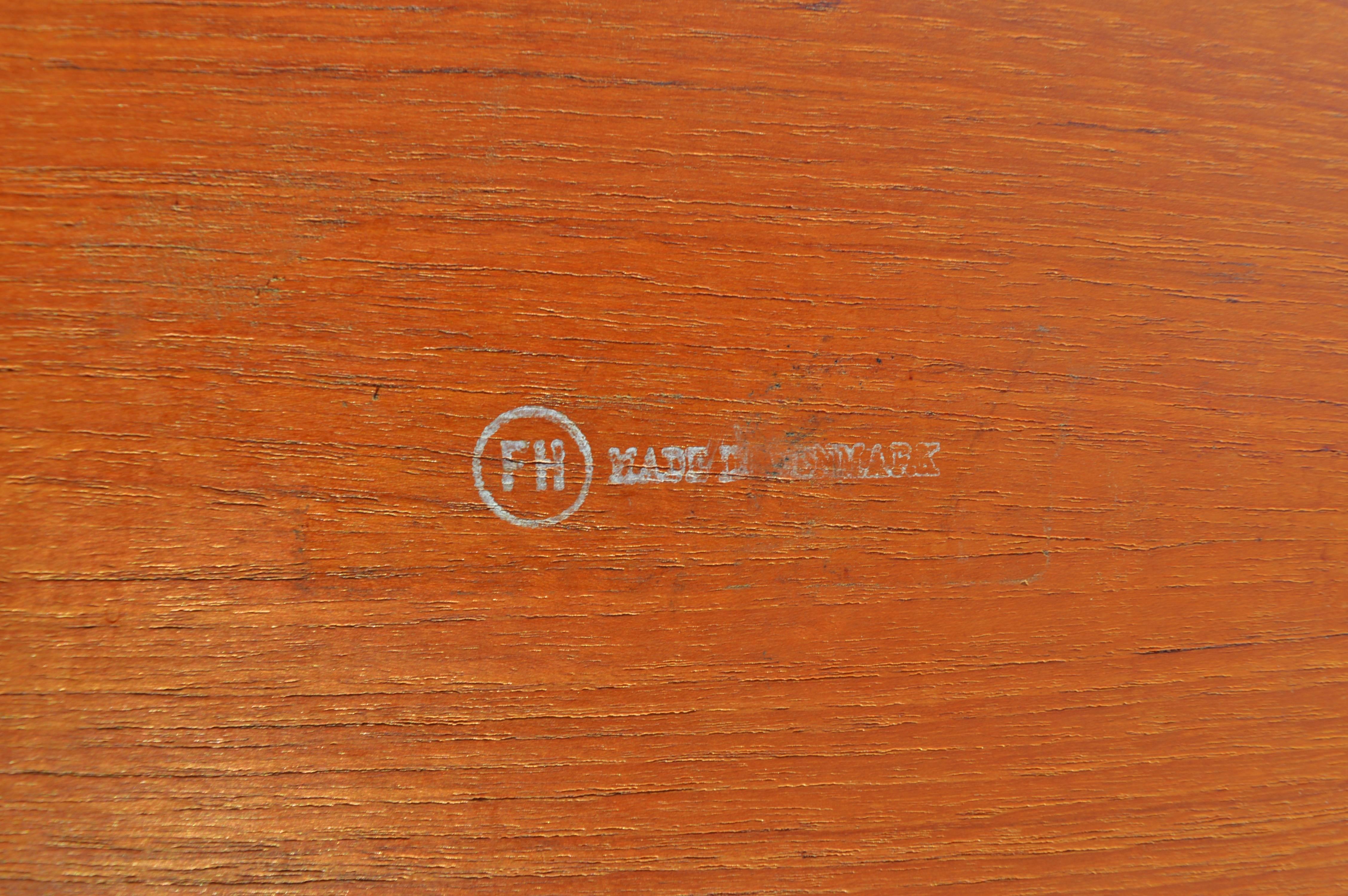 Willumsen and Engholm Teak Tray Top Folding Table for Fritz Hansen 4