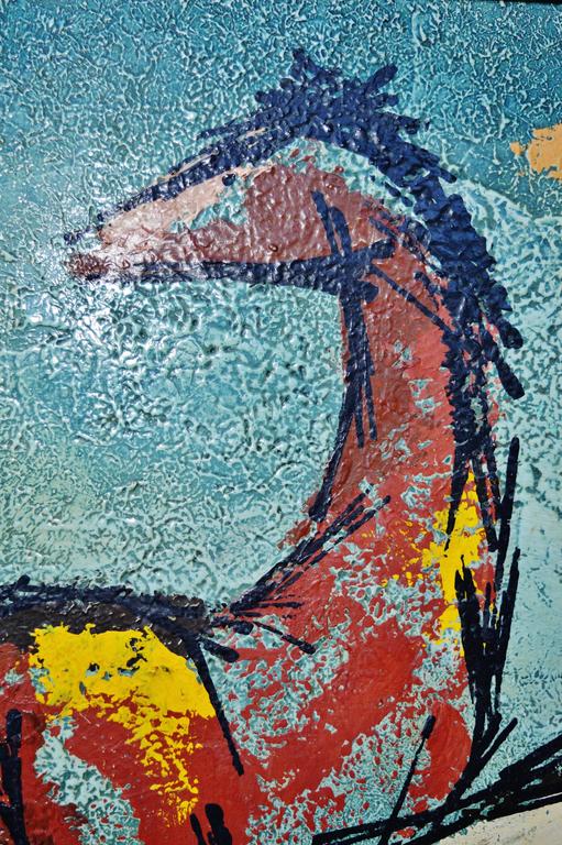Original Large Painting MidCentury Modern Horses by Carlo