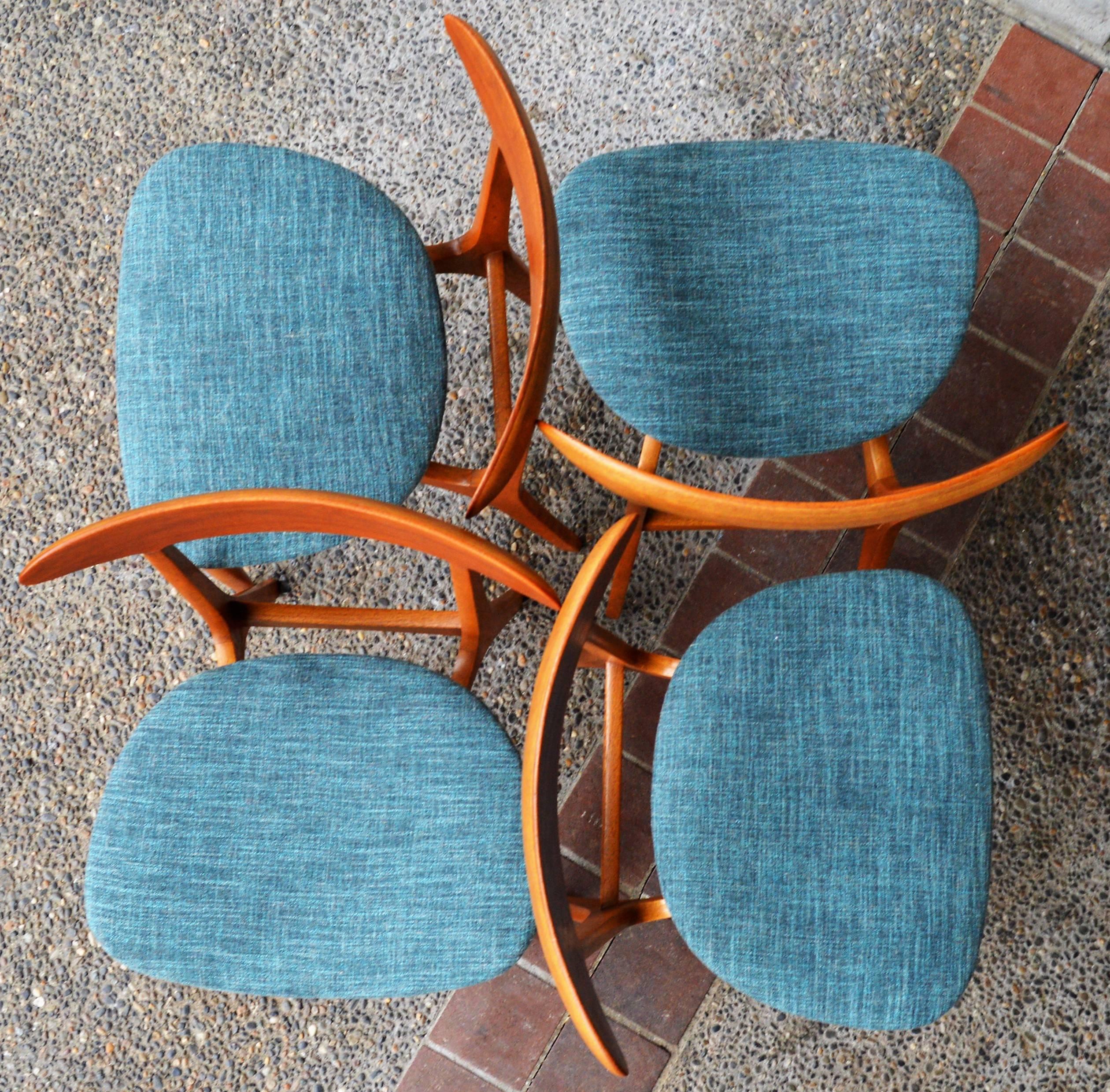 Four Dining Chairs by Kurt Ostervig, Danish Modern In Excellent Condition In New Westminster, British Columbia