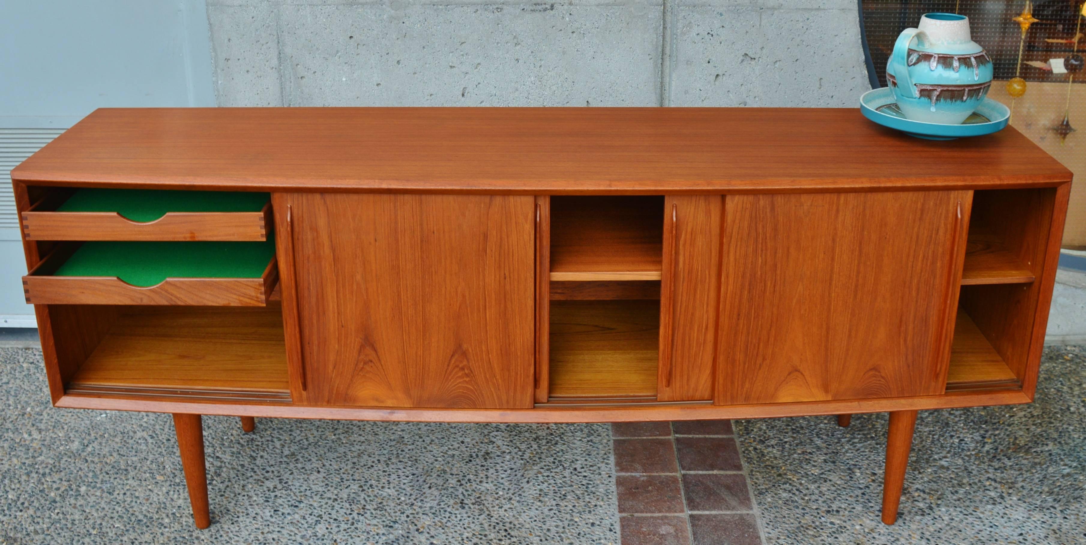 Teak Arne Vodder for H.P. Hansen Bow-Front Credenza or Sideboard 1