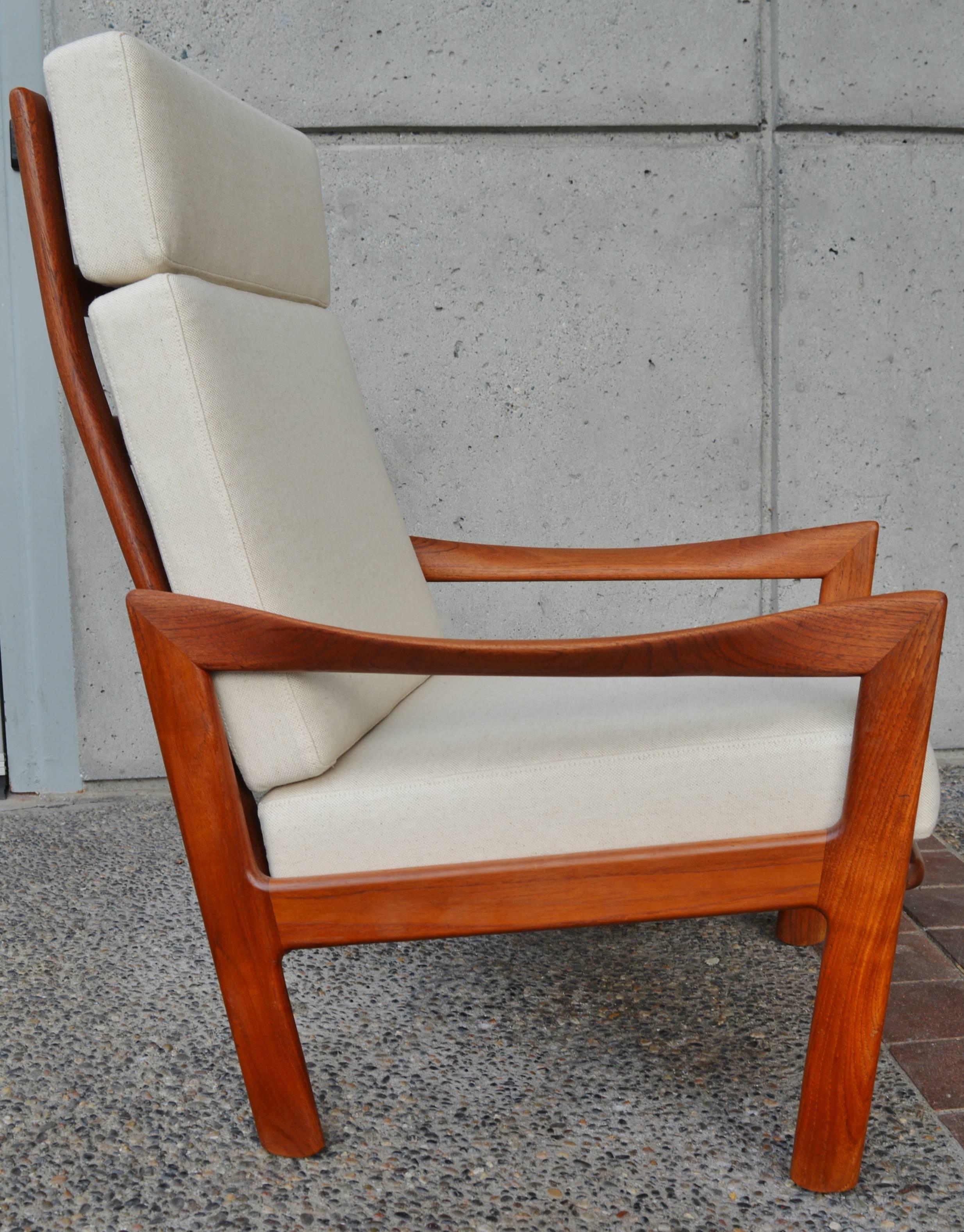 Teak Tall Back Lounge Chair by Illum Wikkelso for Niels Eilersen 2