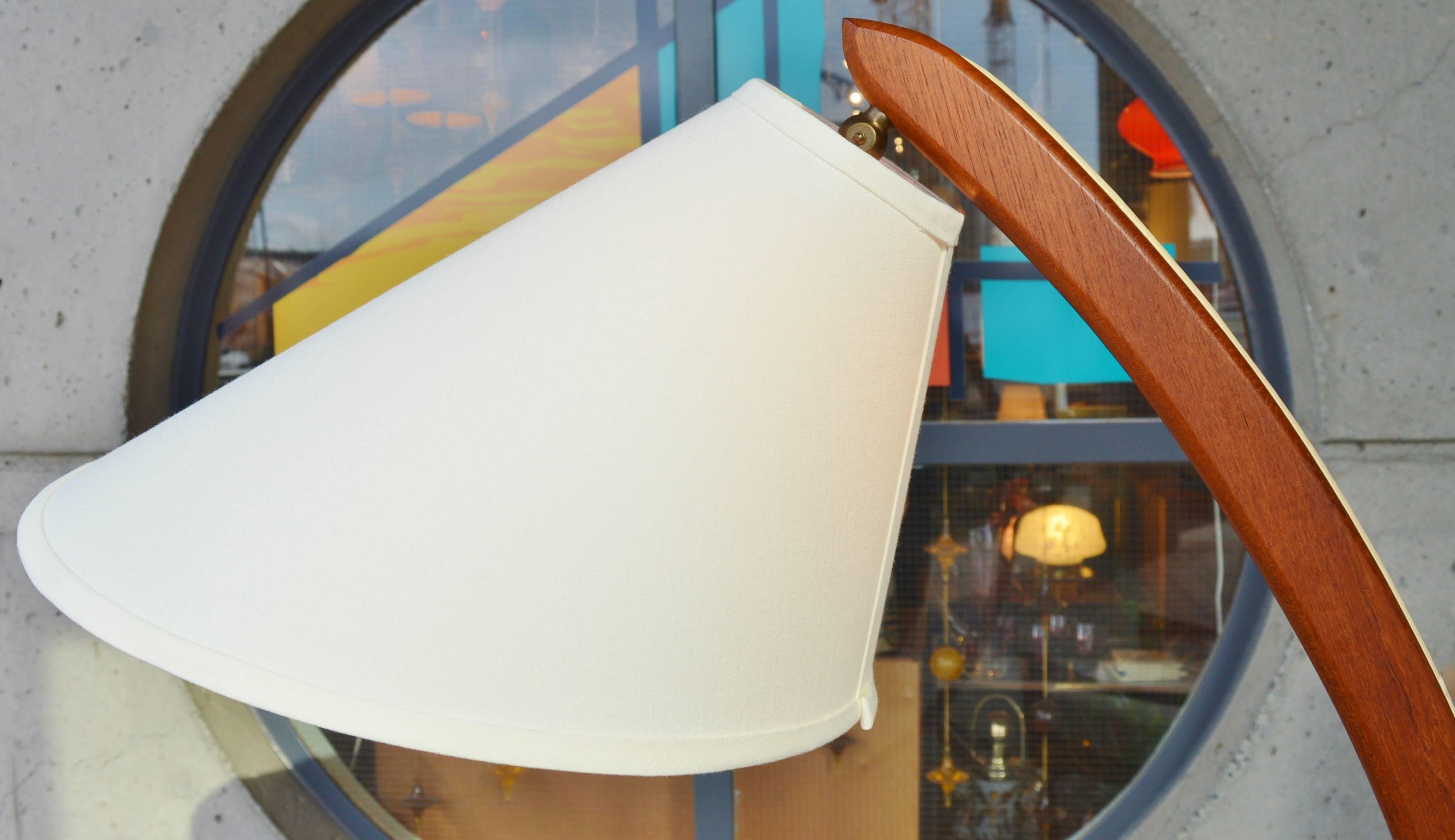 Iconic Danish Teak Bow Floor Lamp Rispal Style New Custom Shade 3