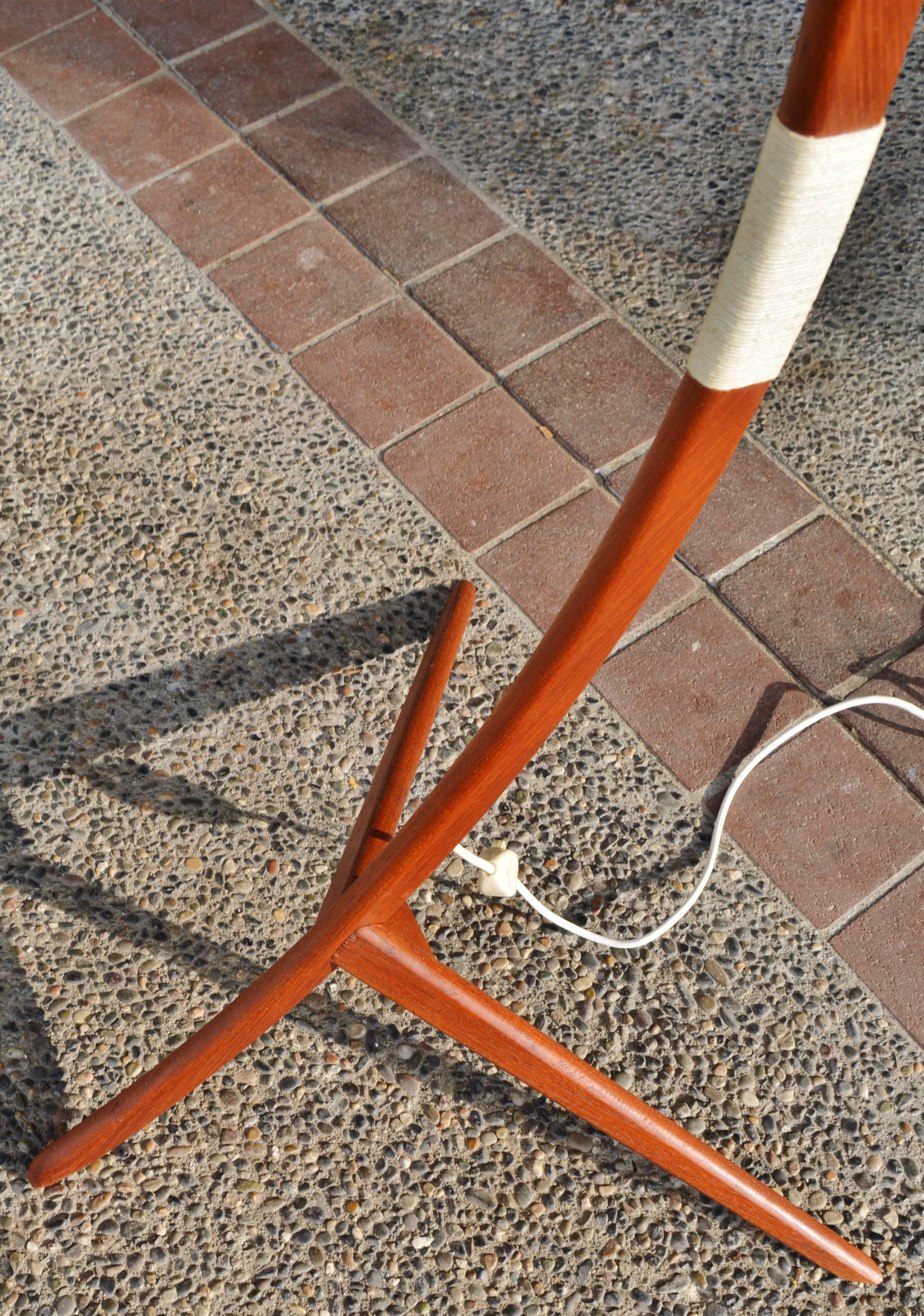 Iconic Danish Teak Bow Floor Lamp Rispal Style New Custom Shade 1
