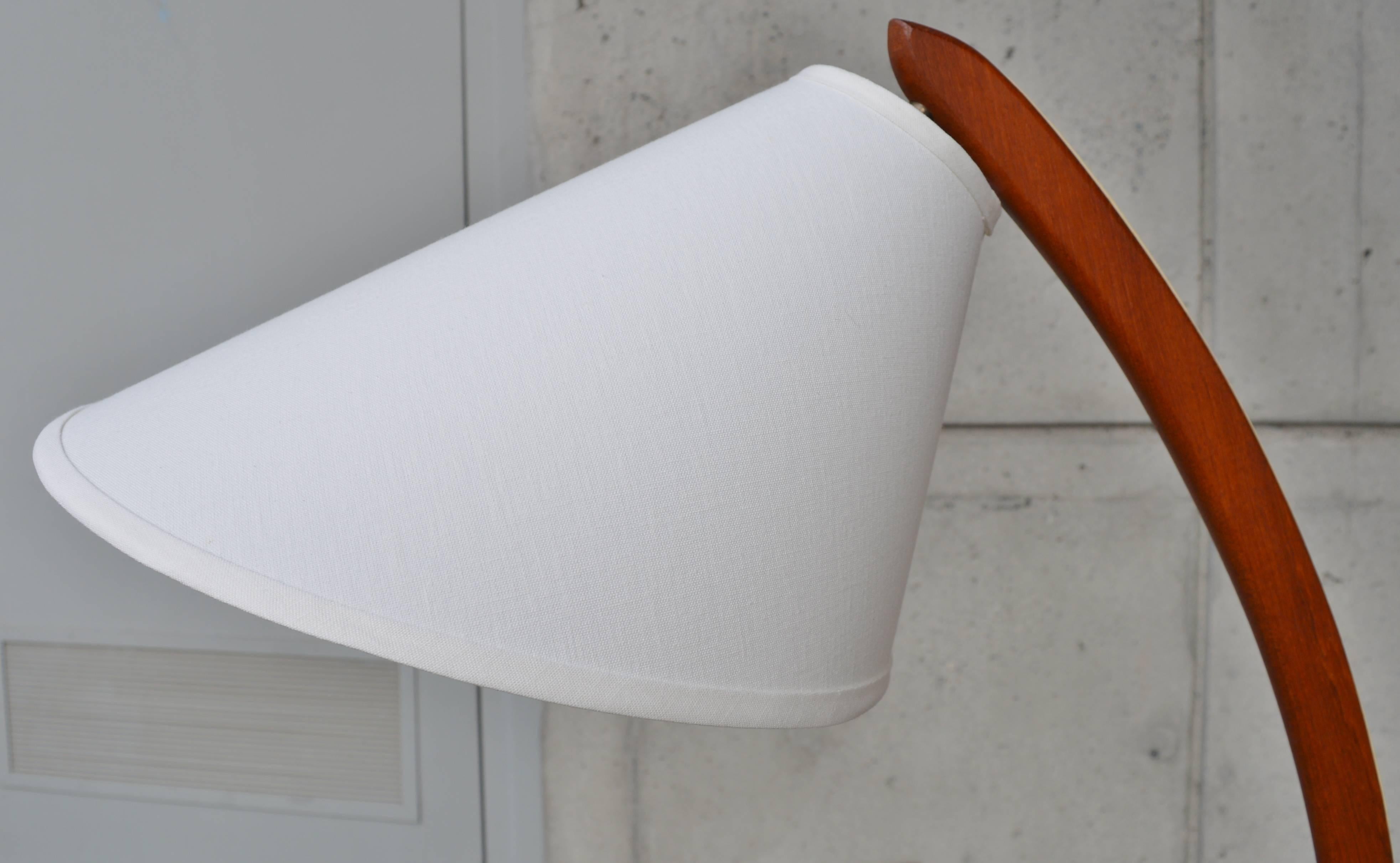 Iconic Danish Teak Bow Floor Lamp Rispal Style New Custom Shade 2