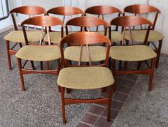 Set of Eight Danish Teak Wishbone Dining Chairs