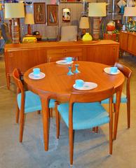 Ib Kofod Larsen / Faarup Danish Teak Round Two-Leaf Dining Table