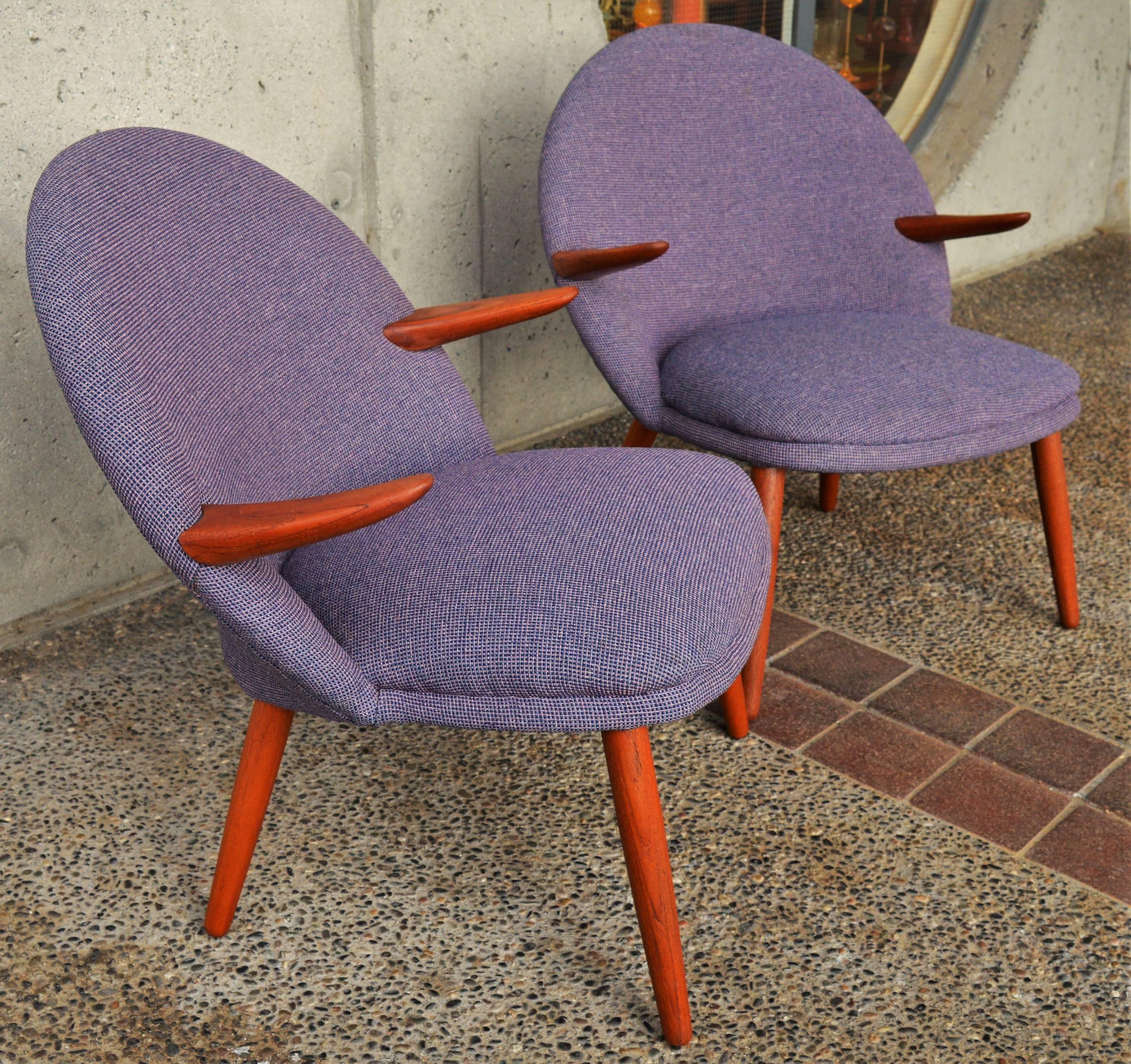 Upholstery Pair of Kurt Olsen Armchairs / Easy Chairs for Glostrup Mobelfabrik, Danish